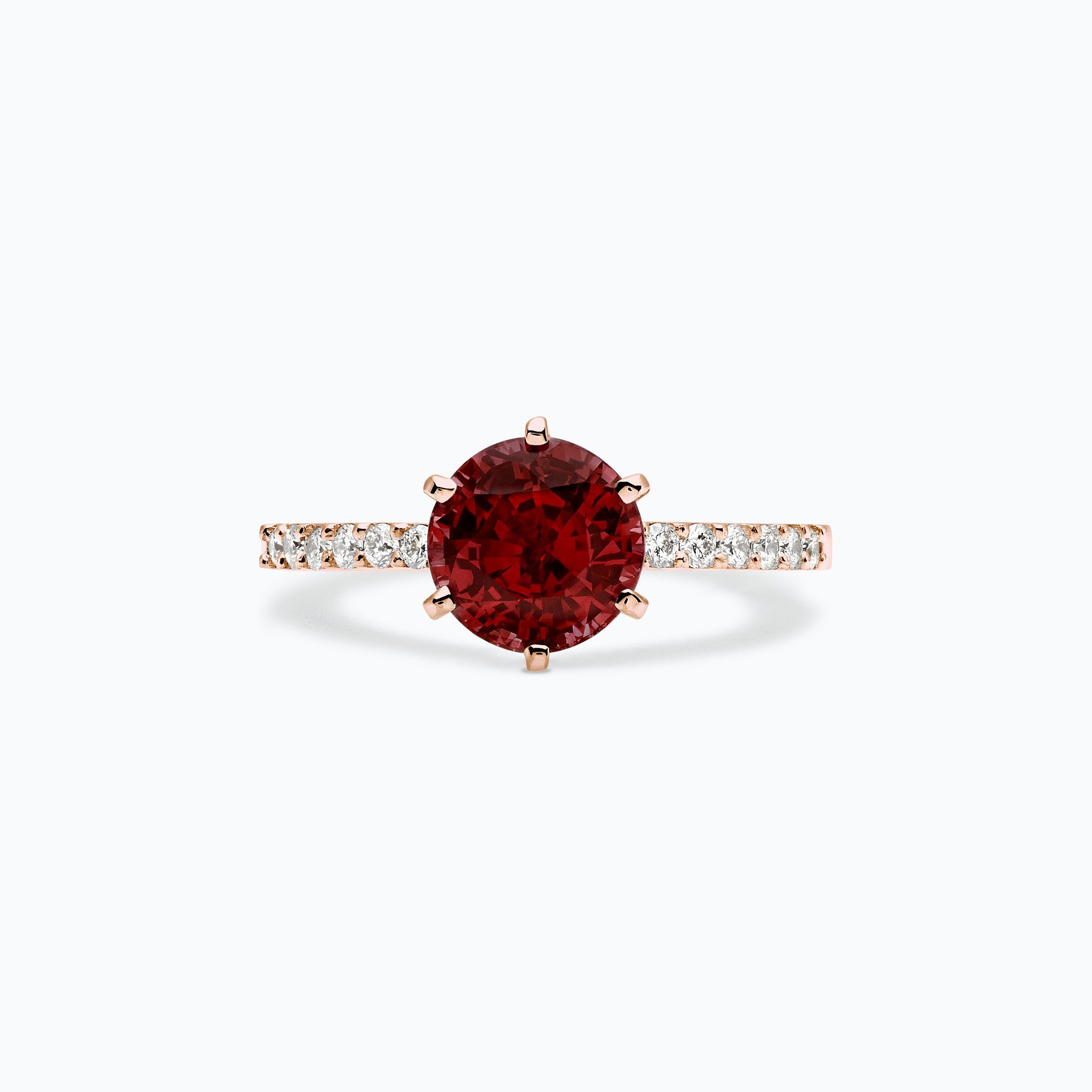 Solitaire Pavé Camille Rubis 6 mm