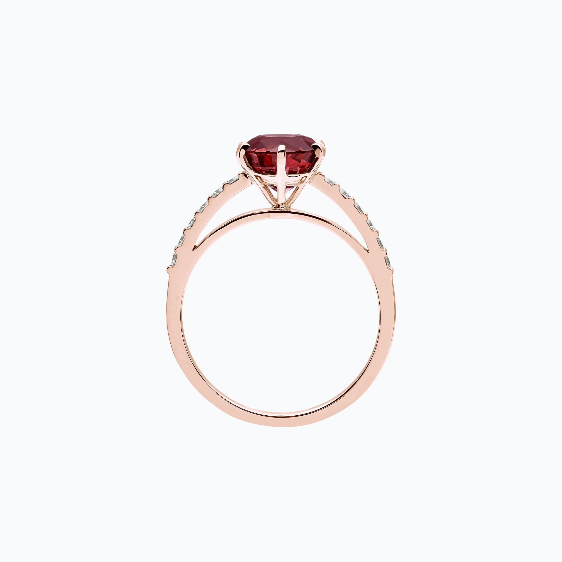 Solitaire Pavé Camille Rubis 6 mm