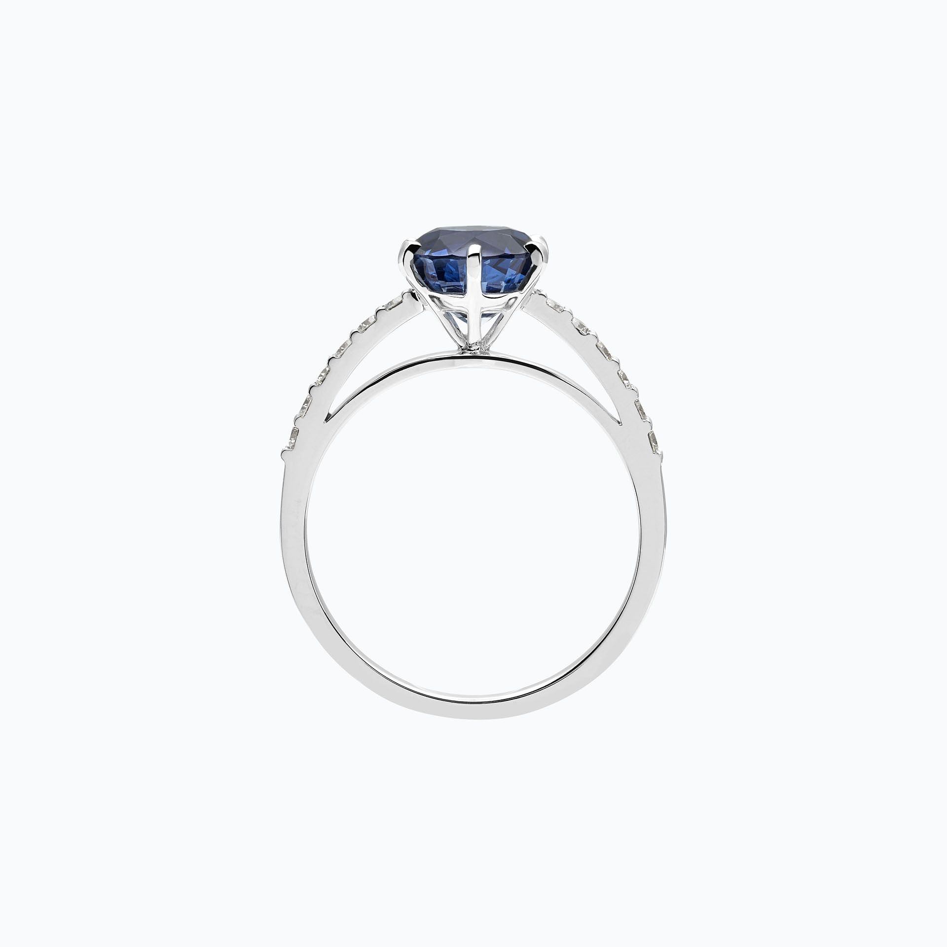 Solitaire Pavé Camille Saphir 6 mm