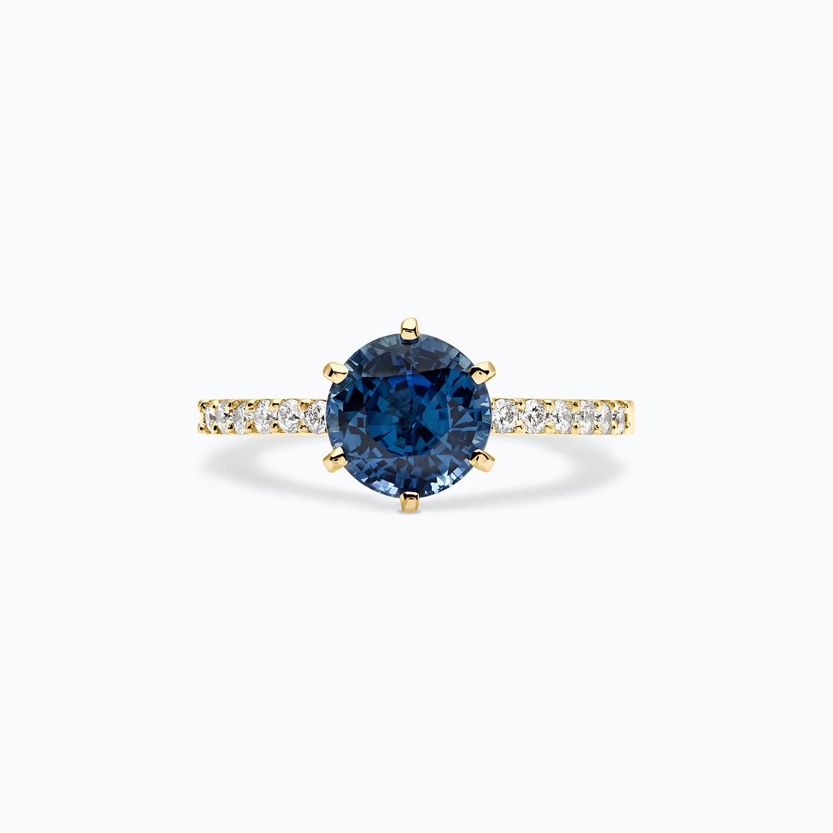 Solitaire Pavé Camille Saphir 6 mm