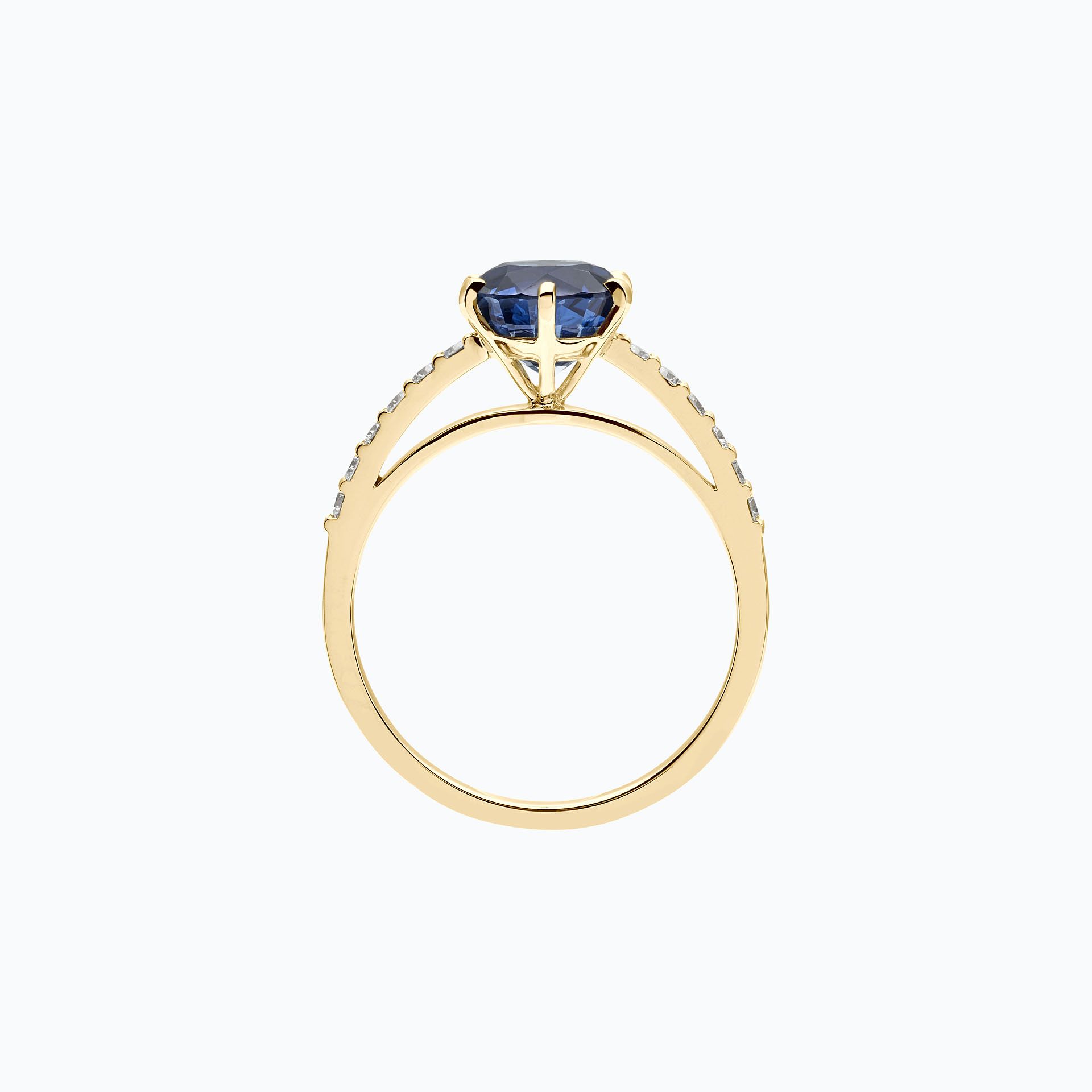 Solitaire Pavé Camille Saphir 6 mm