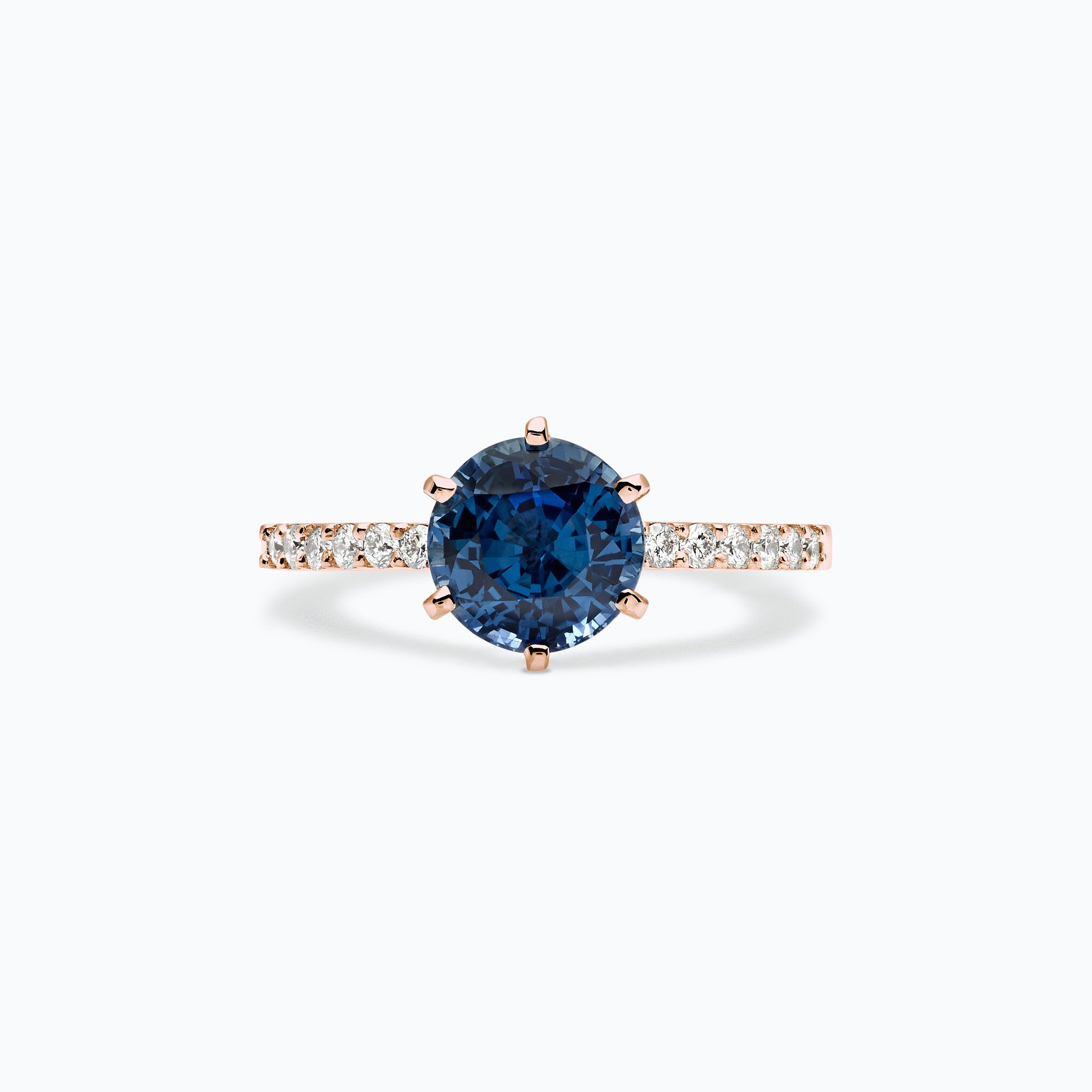 Solitaire Pavé Camille Saphir 6 mm