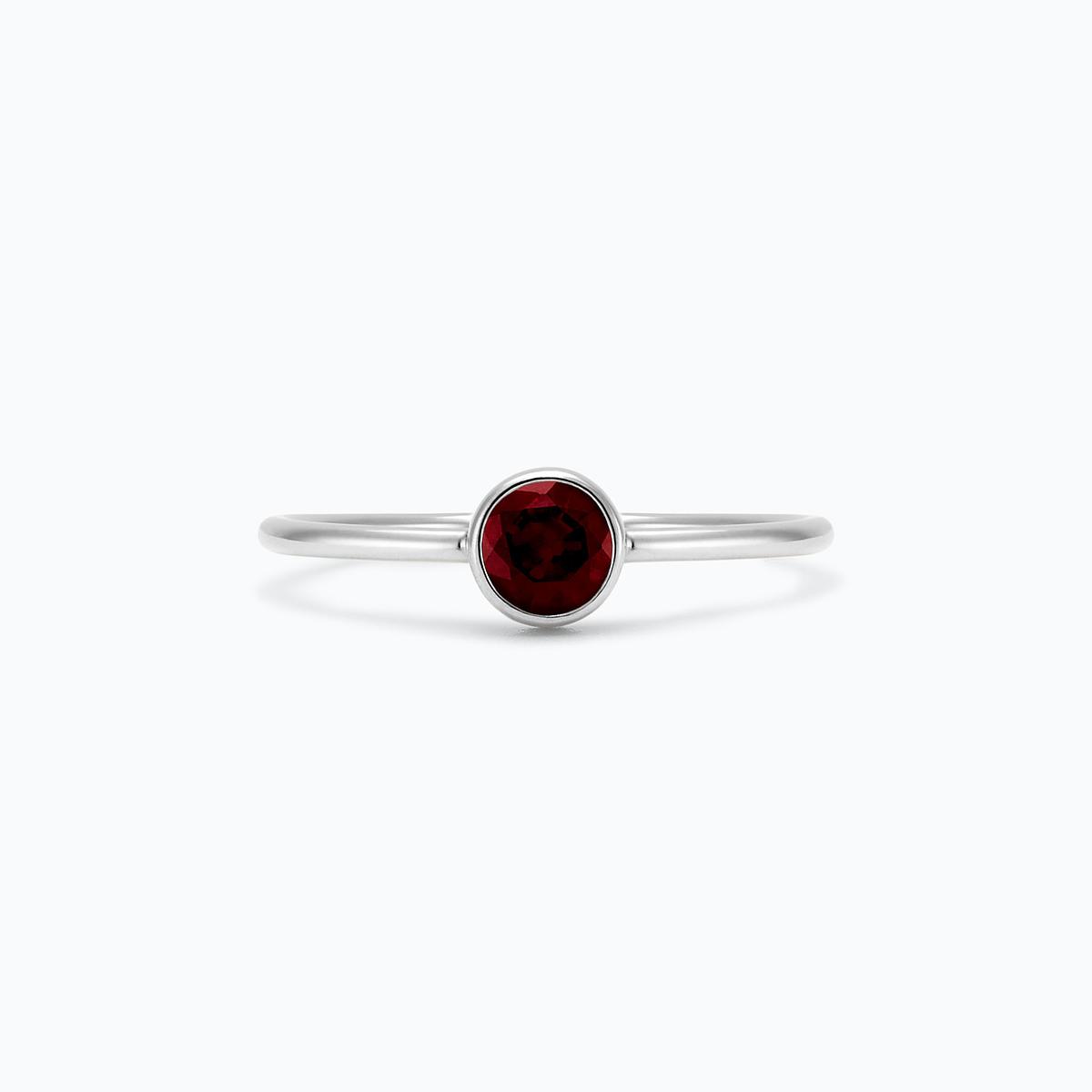Solitaire Harmony Grenat 4.5 mm