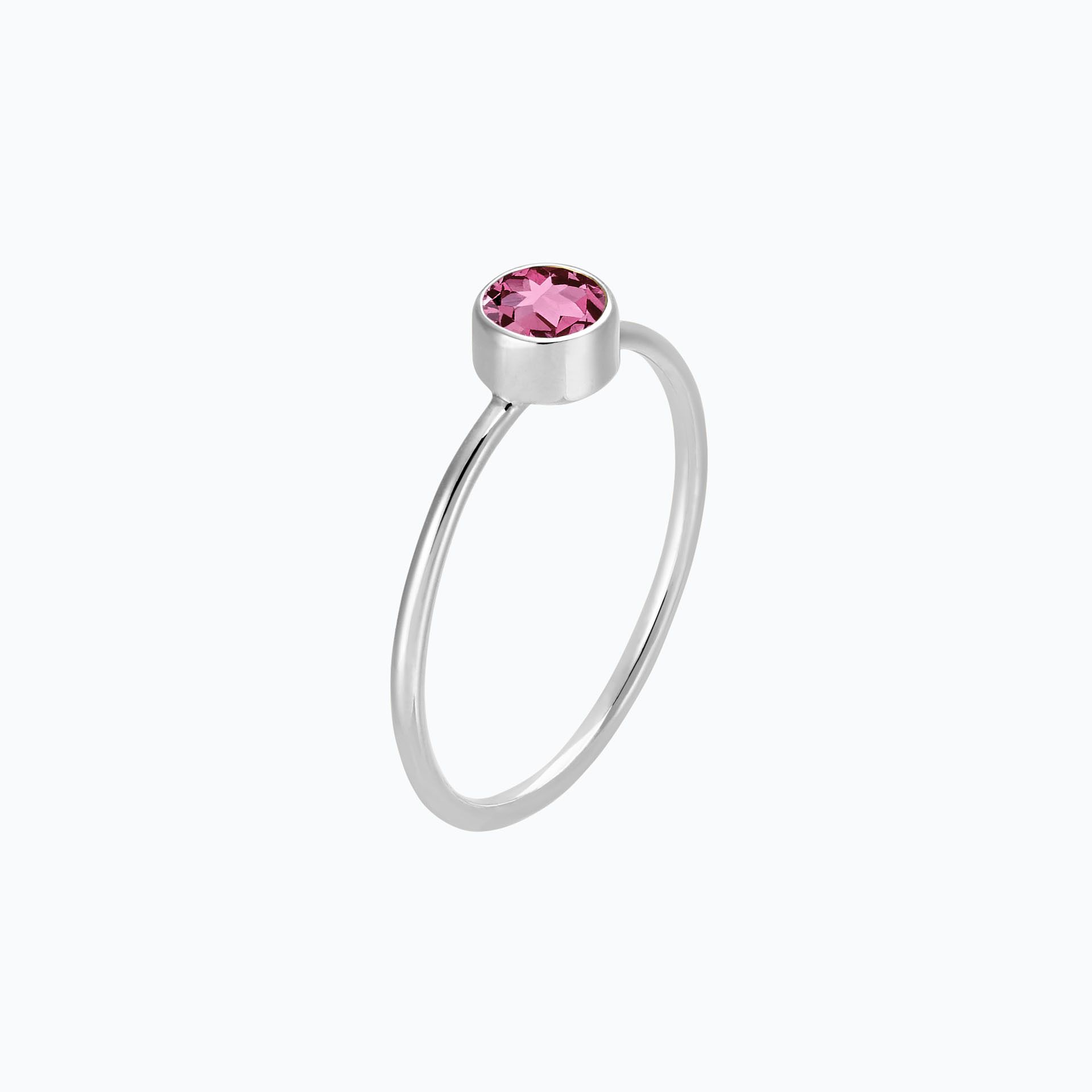 Solitaire Harmony Saphir Rose Pivoine 4.5 mm