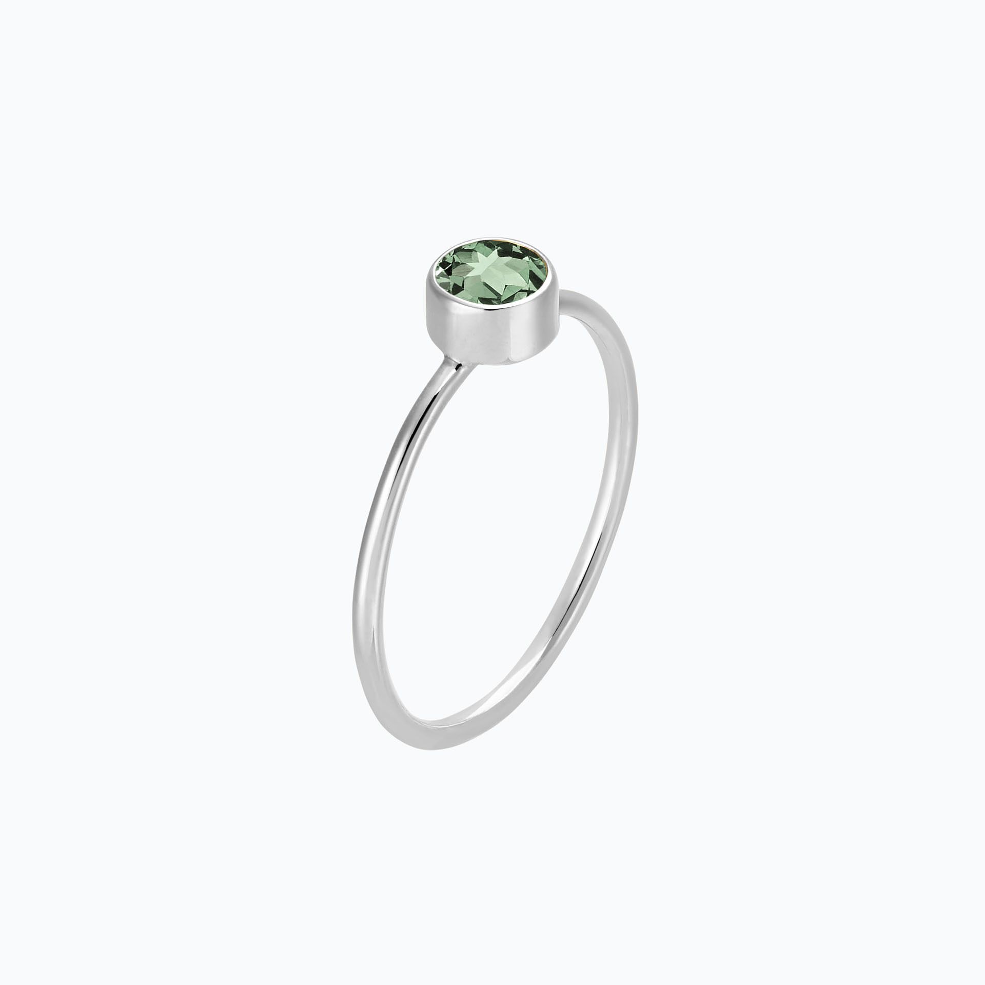 Solitaire Harmony Saphir Vert 4.5 mm