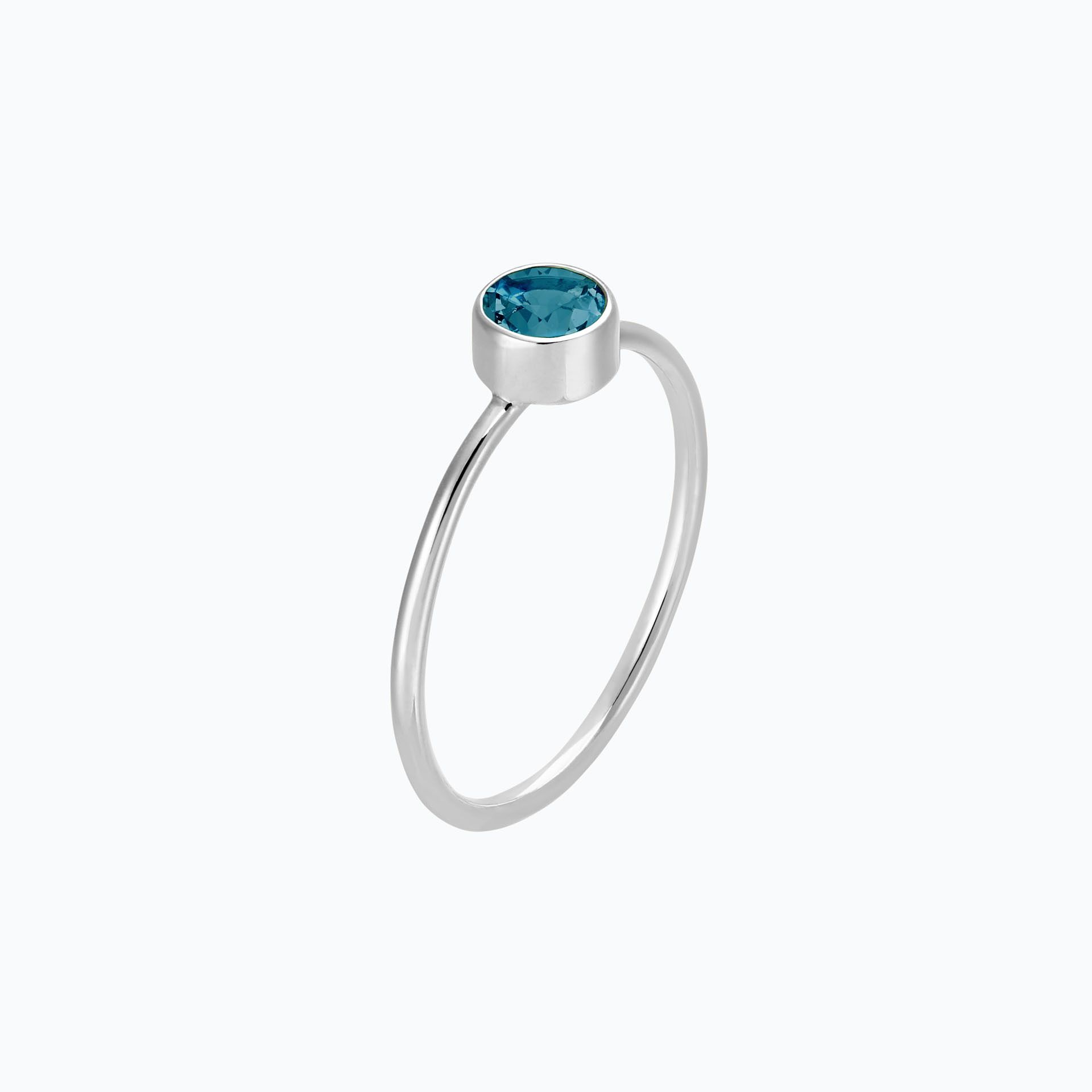 Solitaire Harmony Topaze Blue London 4.5 mm