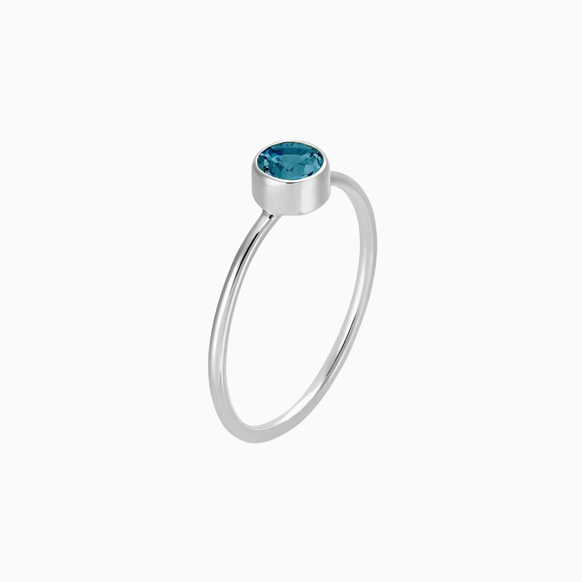 Solitaire Harmony Topaze Blue London 4.5 mm
