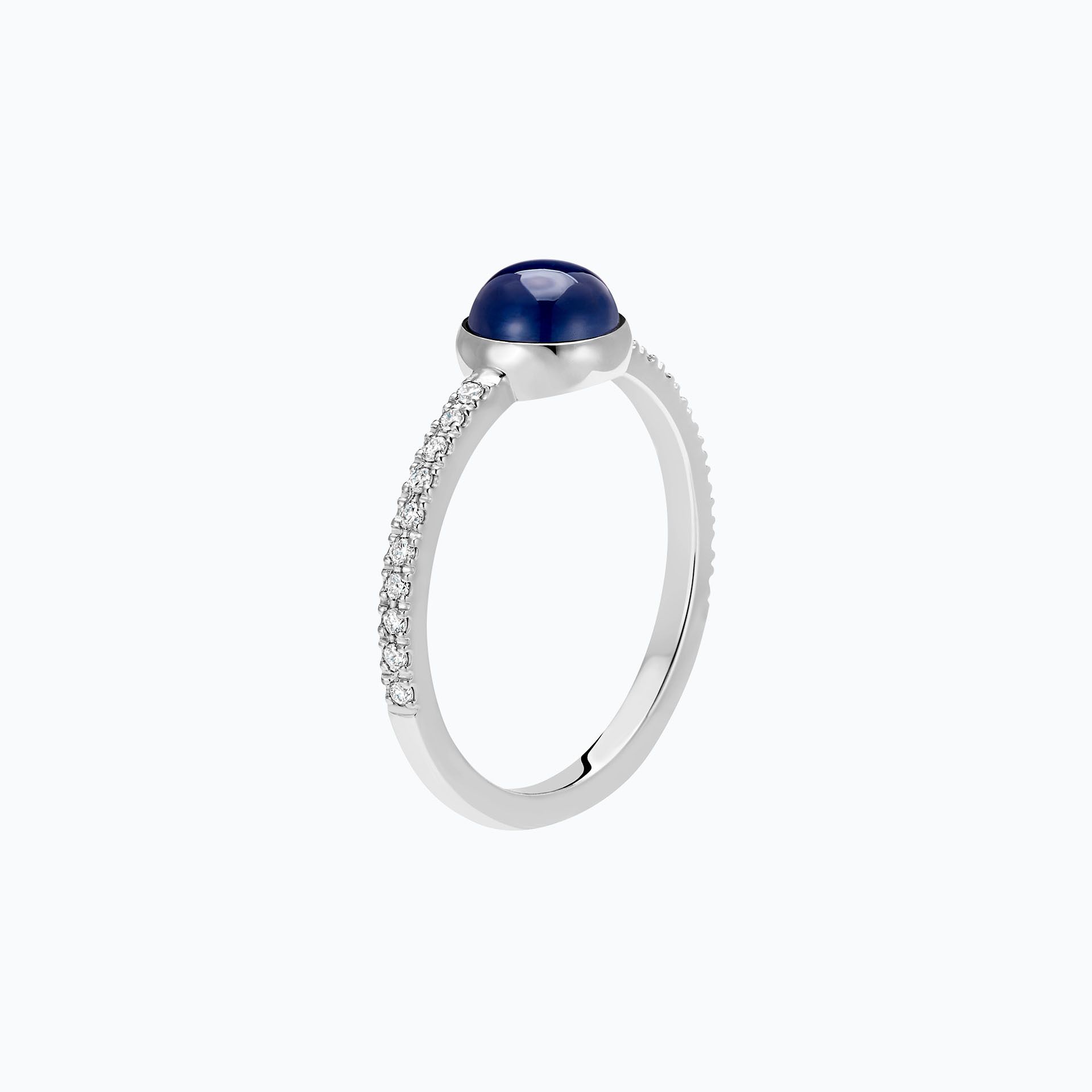 Solitaire Pavé Héra Saphir