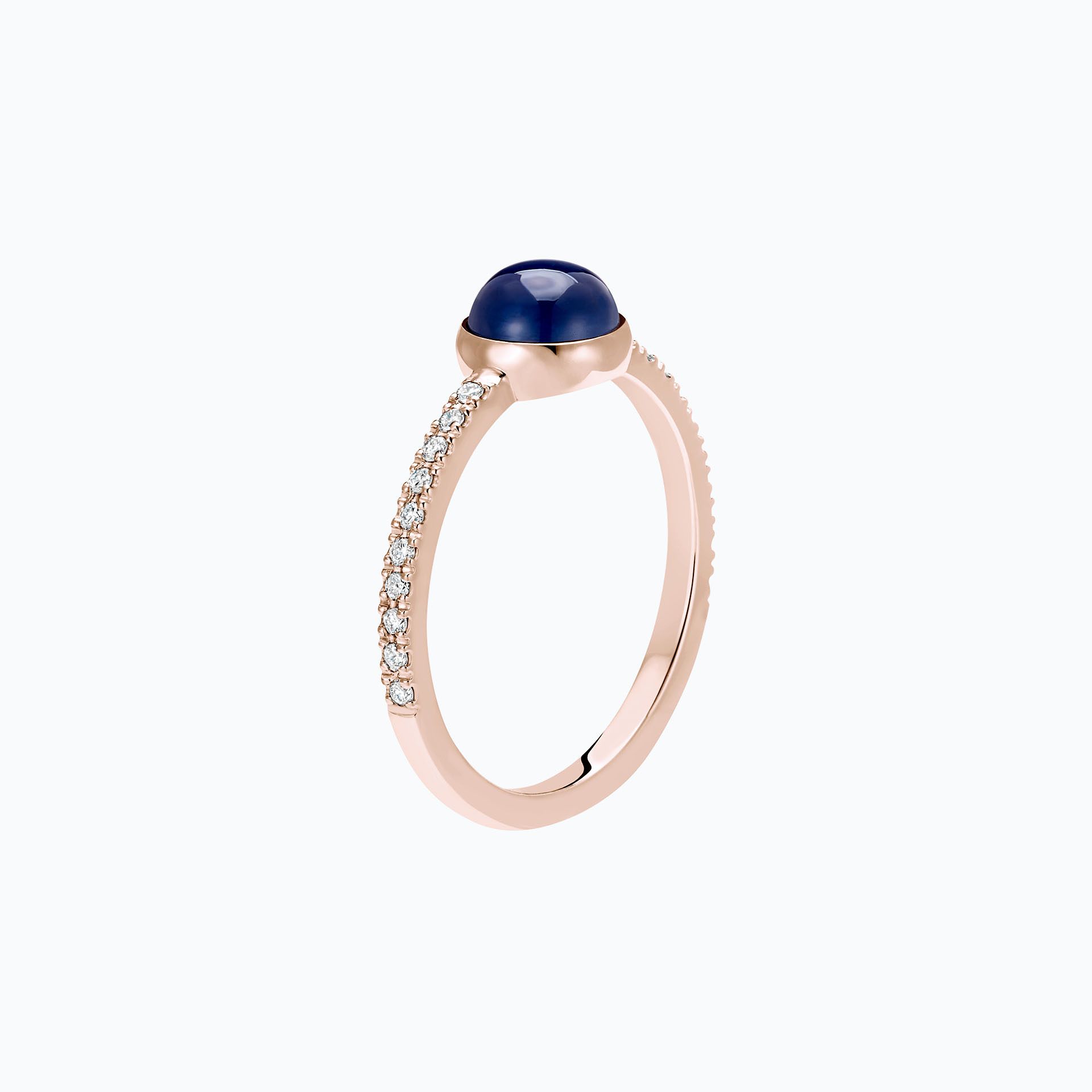 Solitaire Pavé Héra Saphir