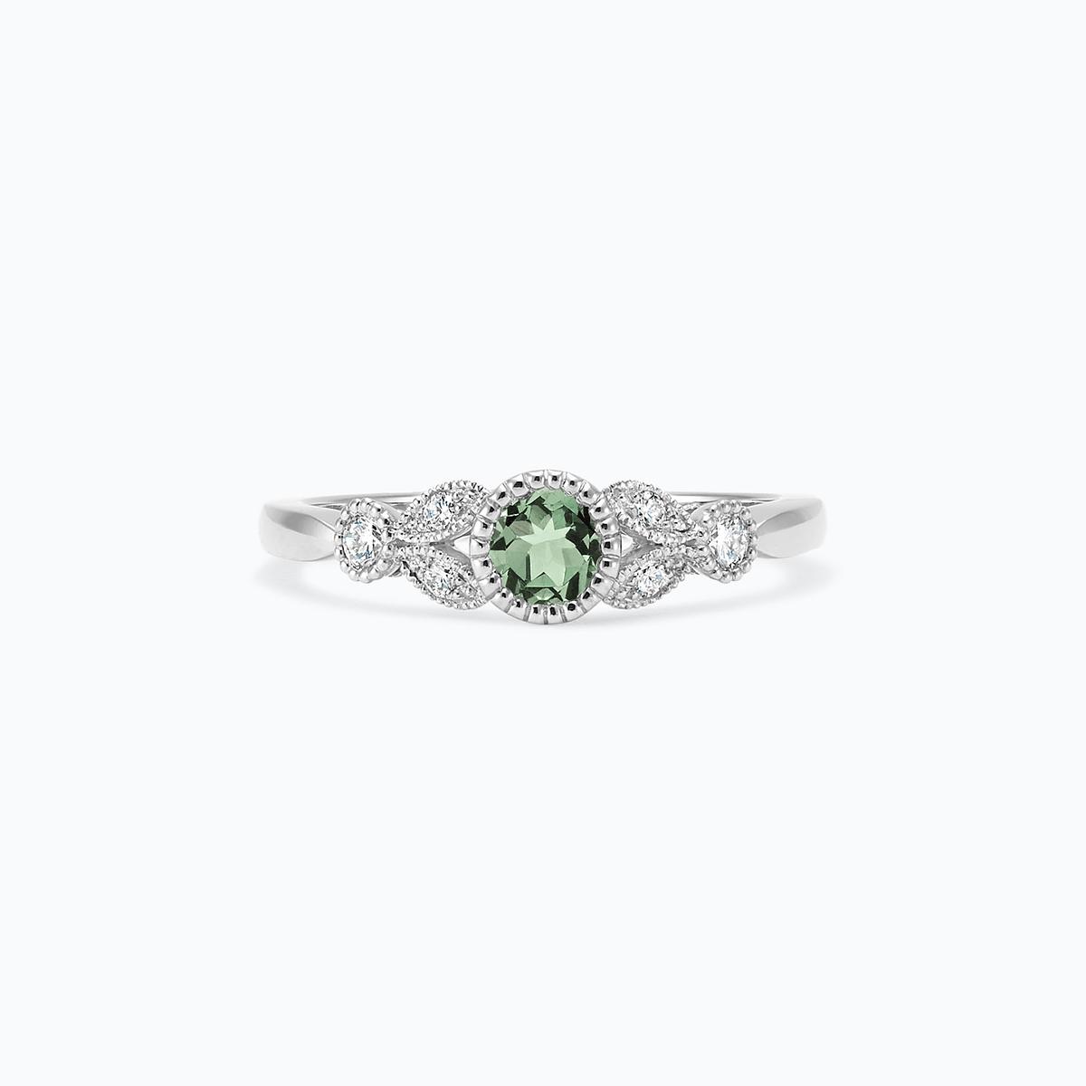 Solitaire Salomé Millegrain Saphir Vert
