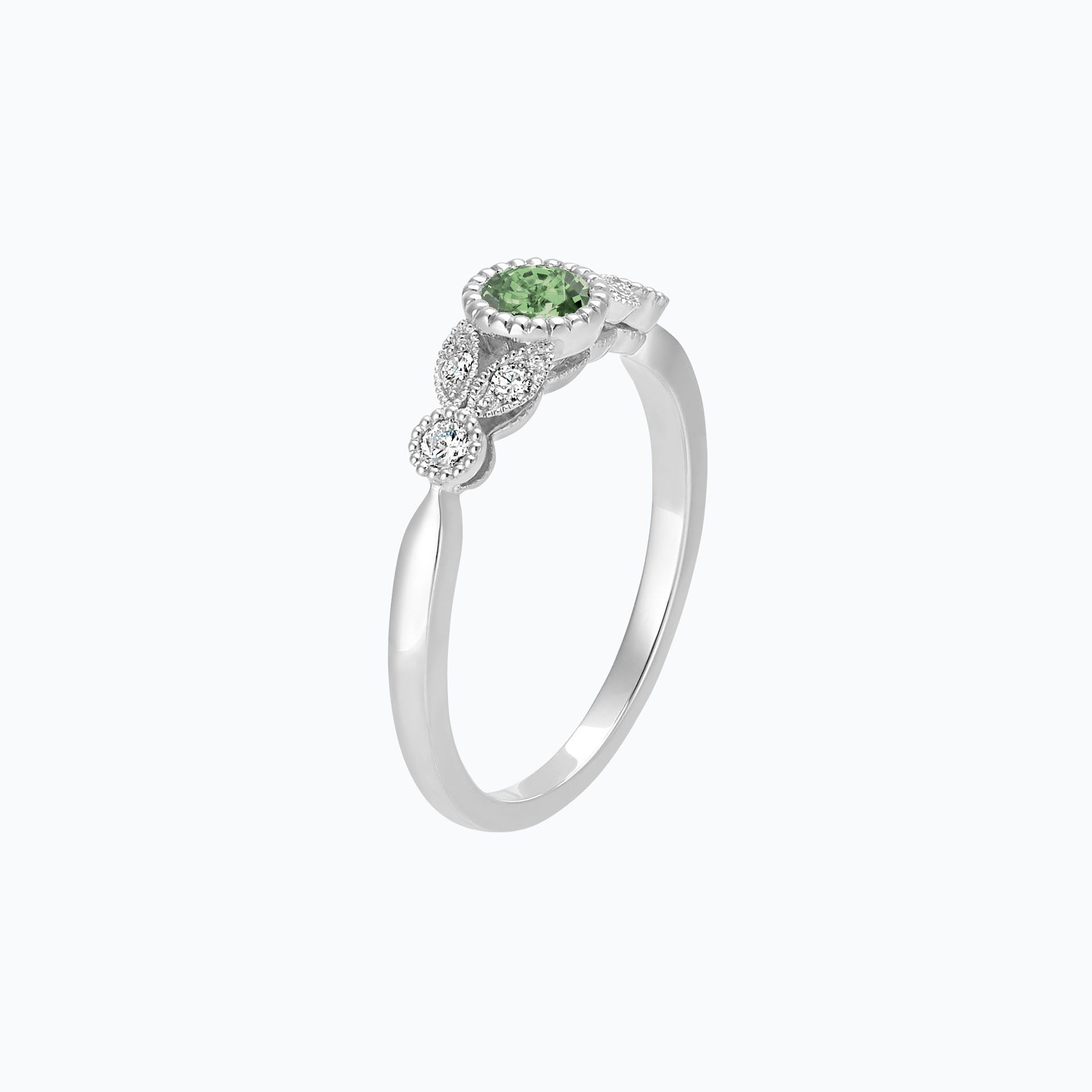 Solitaire Salomé Millegrain Saphir Vert