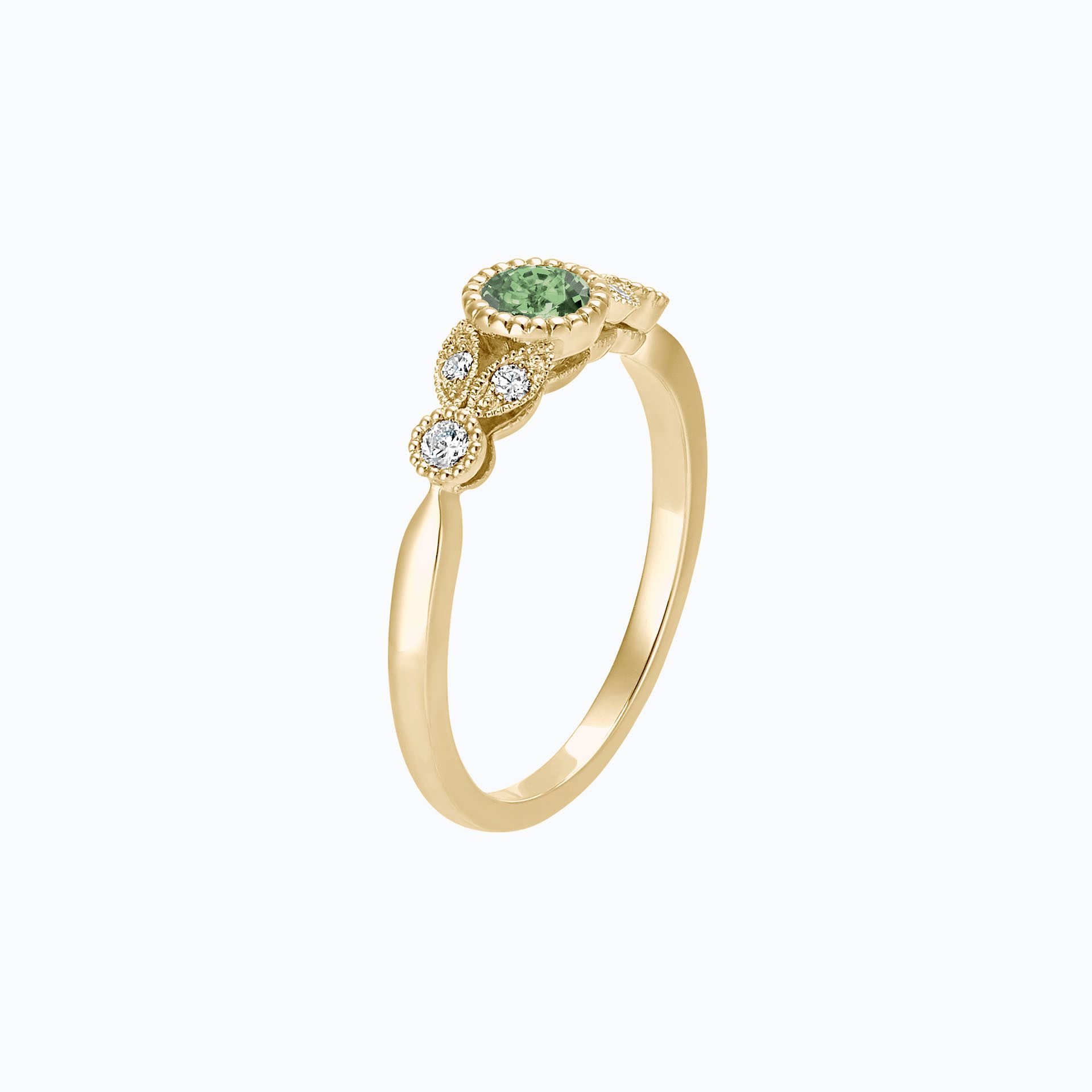 Solitaire Salomé Millegrain Saphir Vert