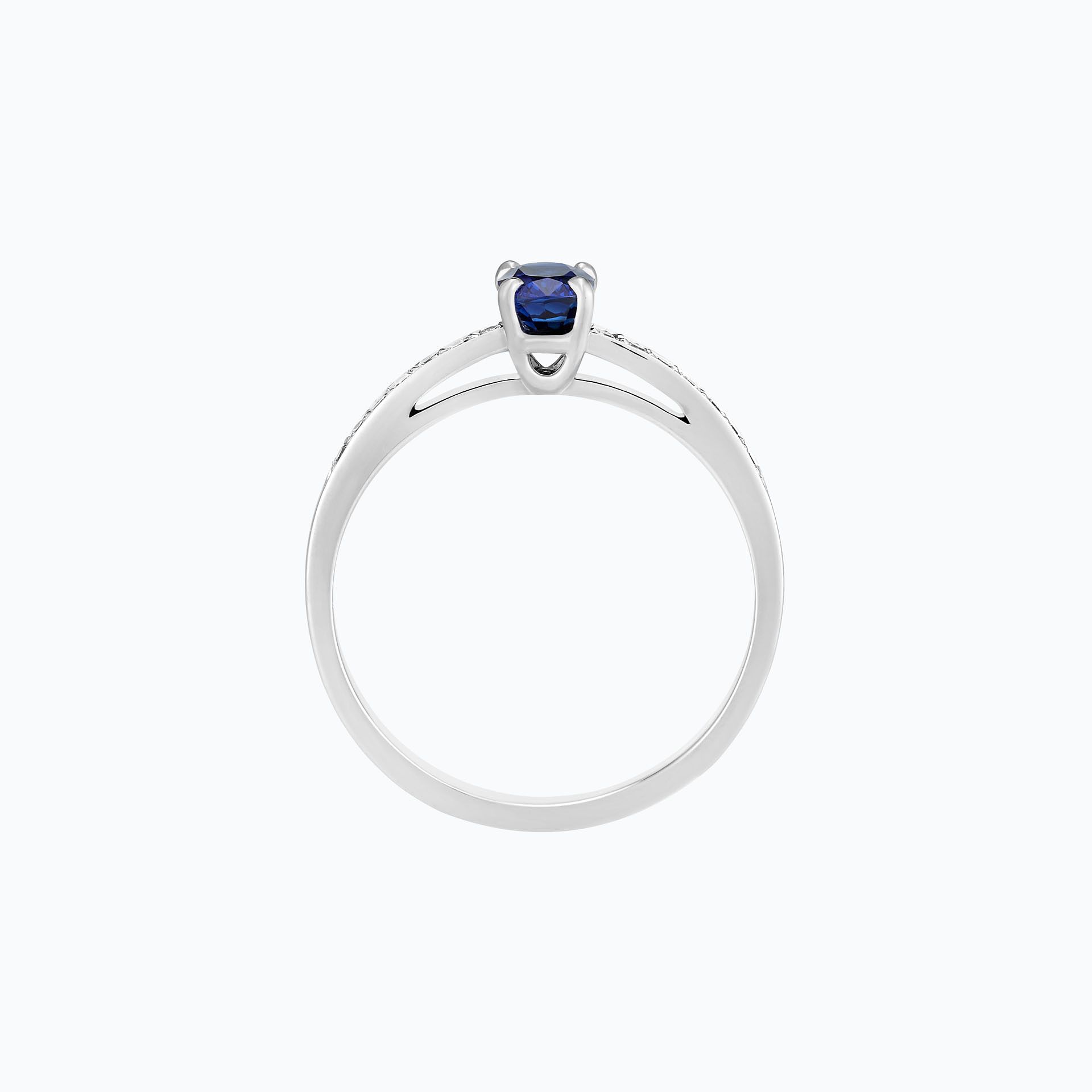 Solitaire Pavé Julia Saphir 6 x 4 mm