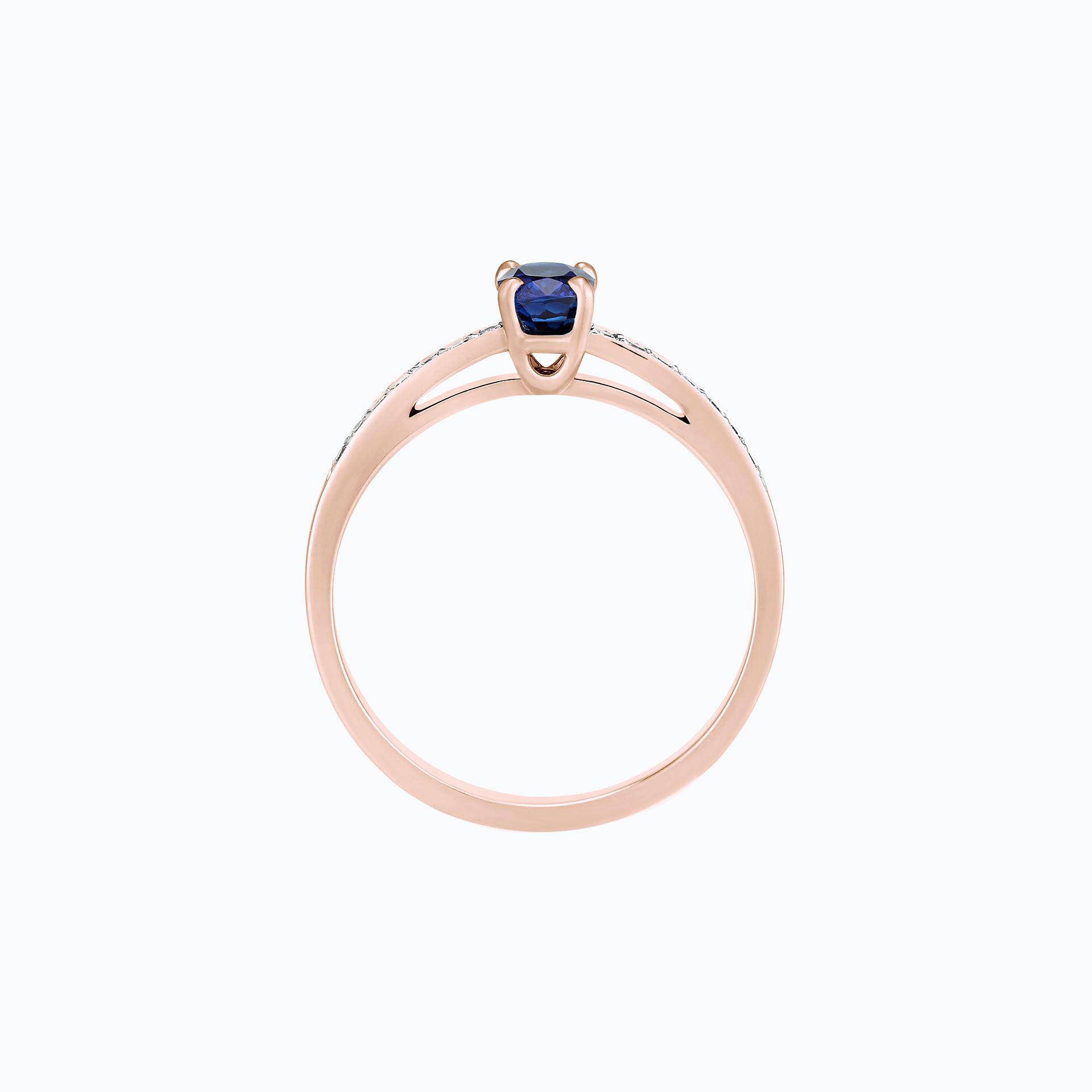 Solitaire Pavé Julia Saphir 6 x 4 mm