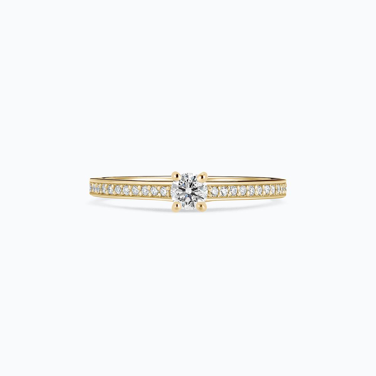 Solitaire Pavé Lagon Bleu Diamant de Synthèse 0.15 carat