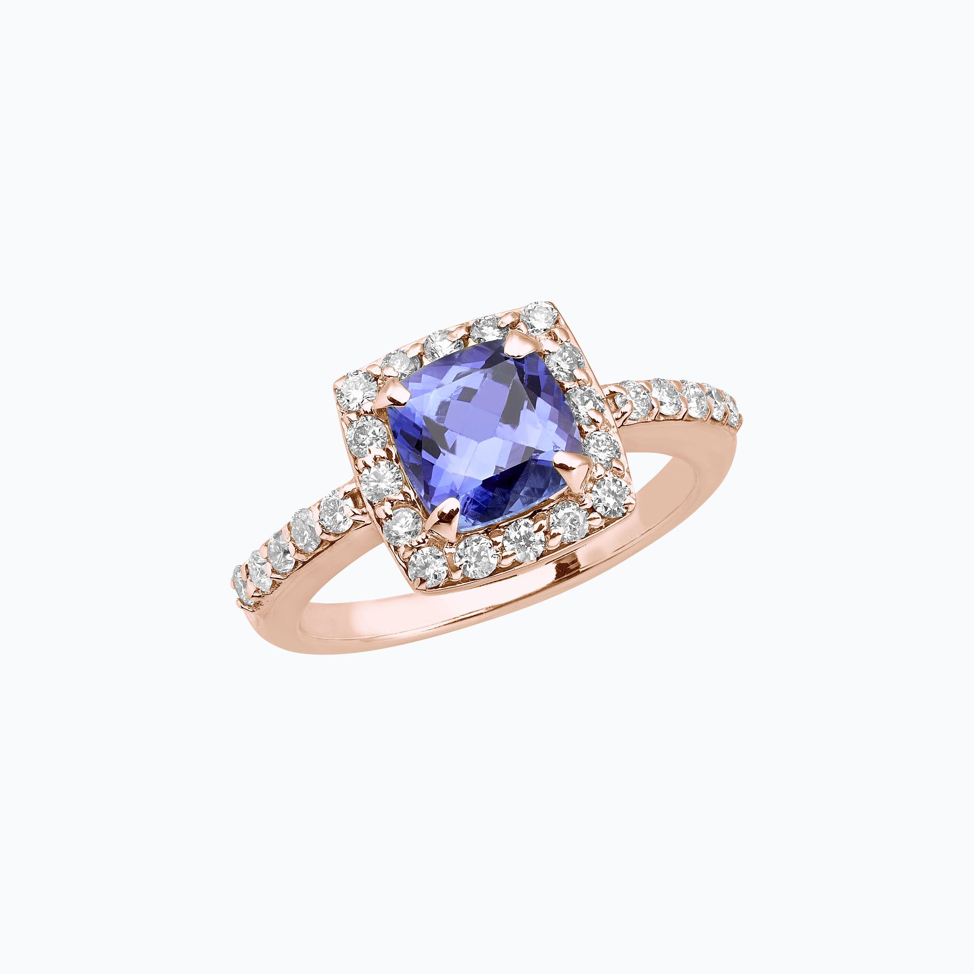 Solitaire Pavé Lys Tanzanite