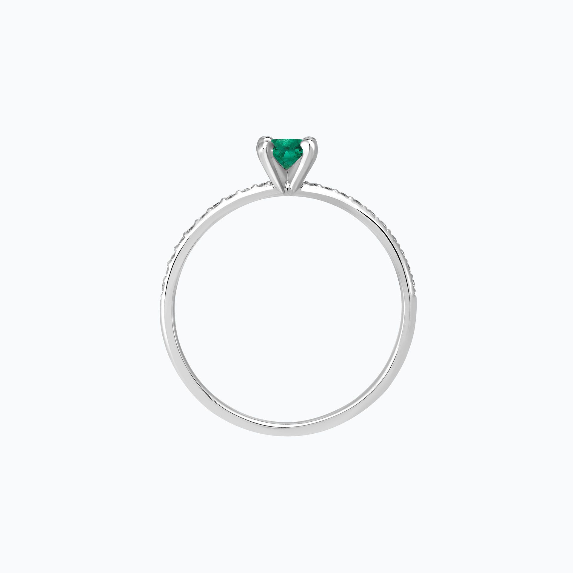 Solitaire Pavé Séléné Émeraude 4.5 mm