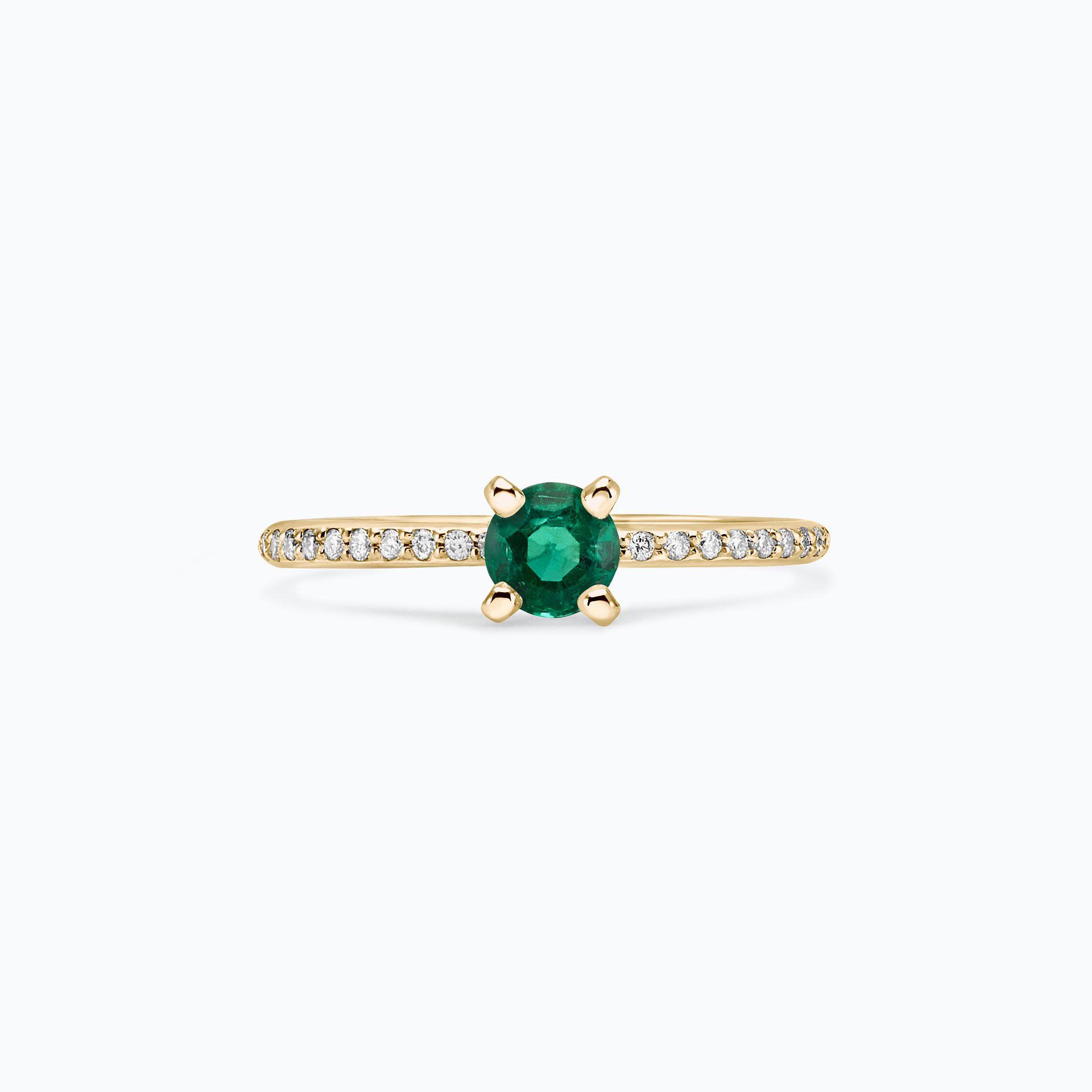 Solitaire Pavé Séléné Émeraude 4.5 mm