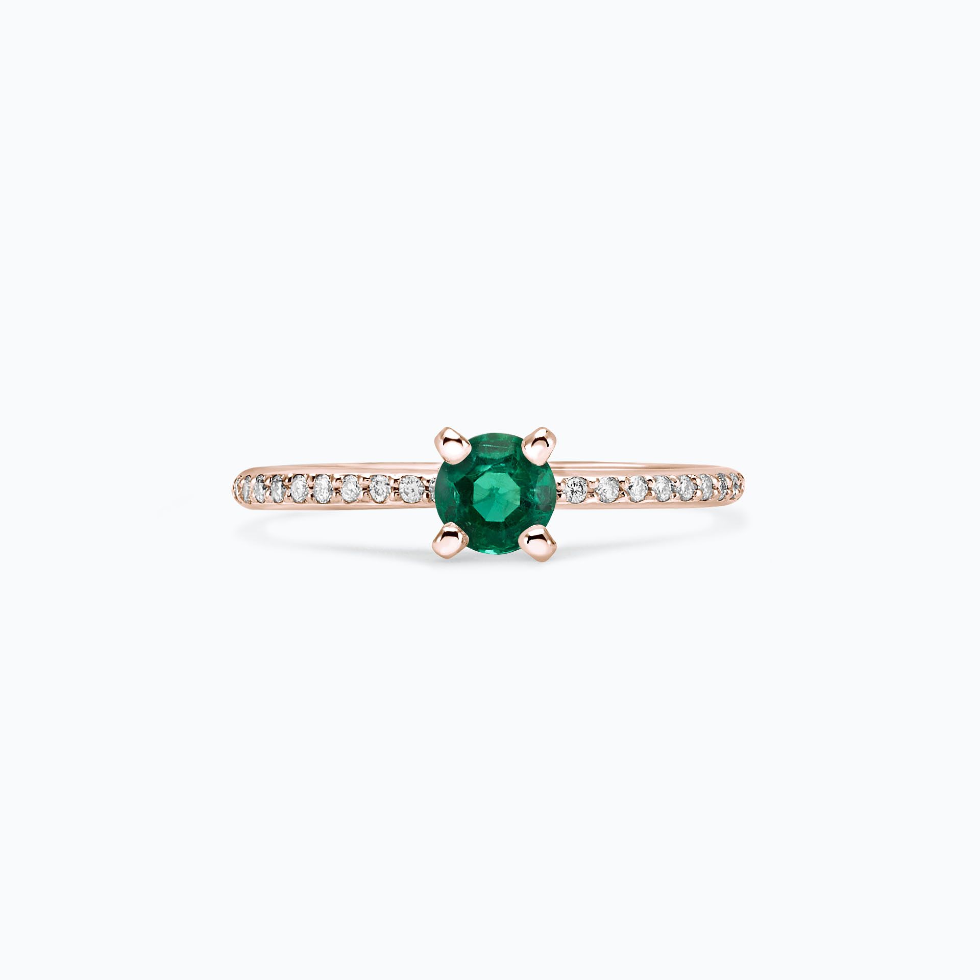 Solitaire Pavé Séléné Émeraude 4.5 mm