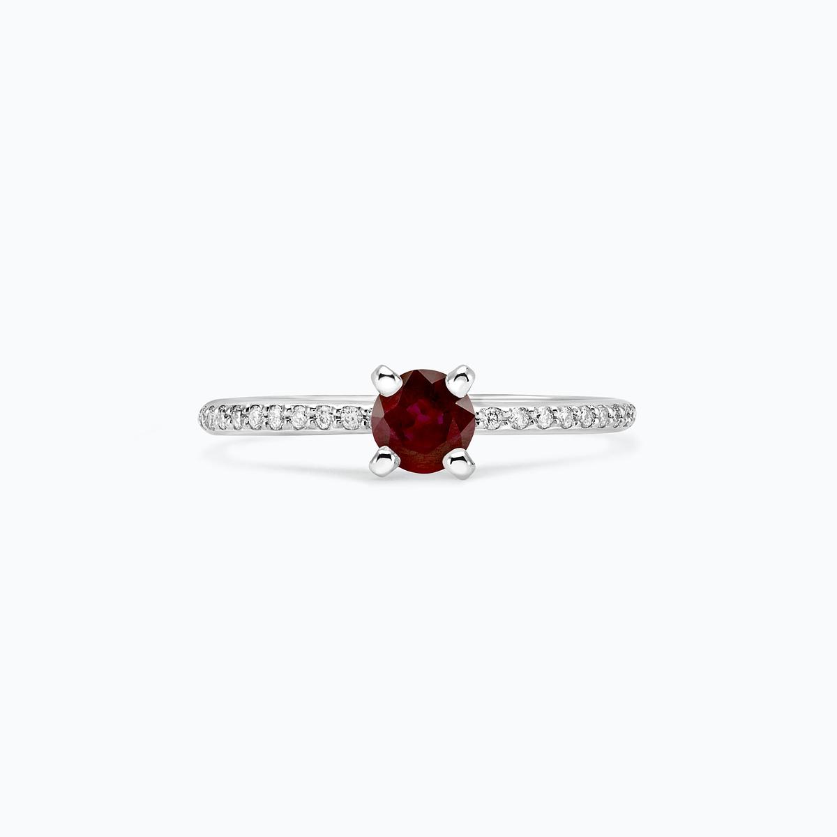 Solitaire Pavé Séléné Rubis 4.5 mm