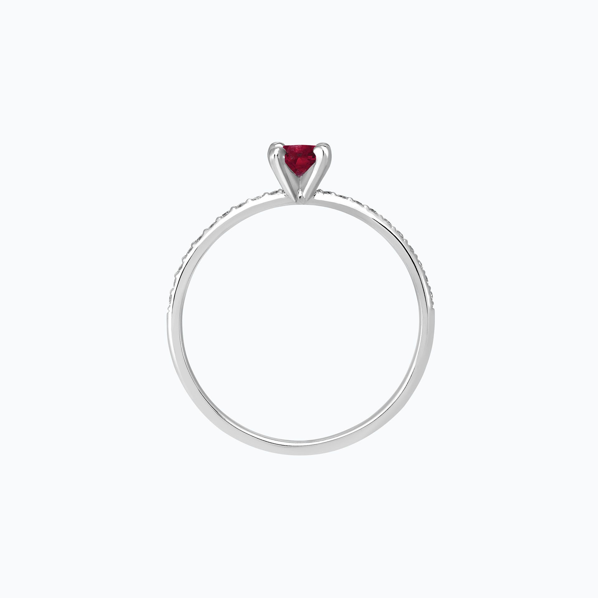 Solitaire Pavé Séléné Rubis 4.5 mm