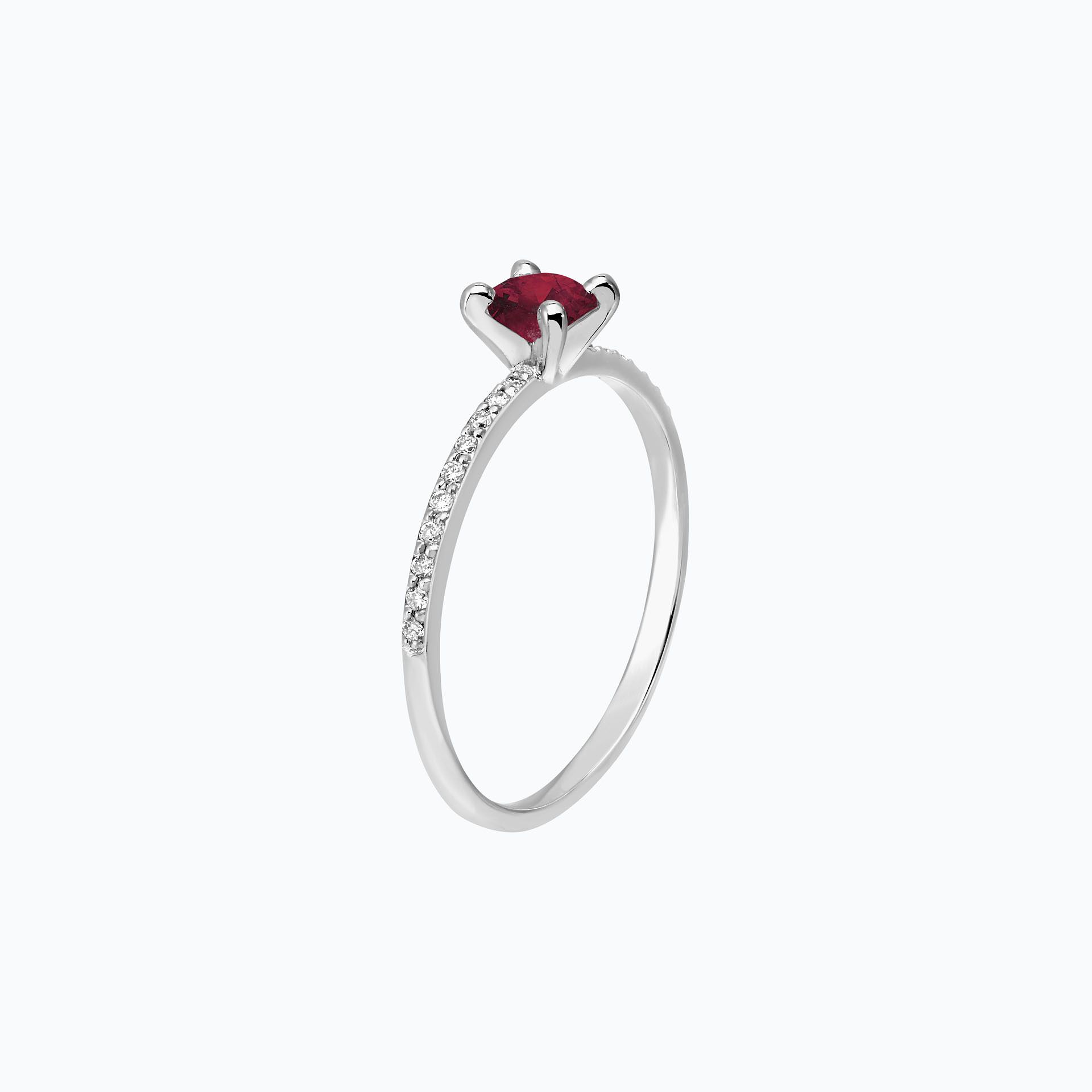 Solitaire Pavé Séléné Rubis 4.5 mm