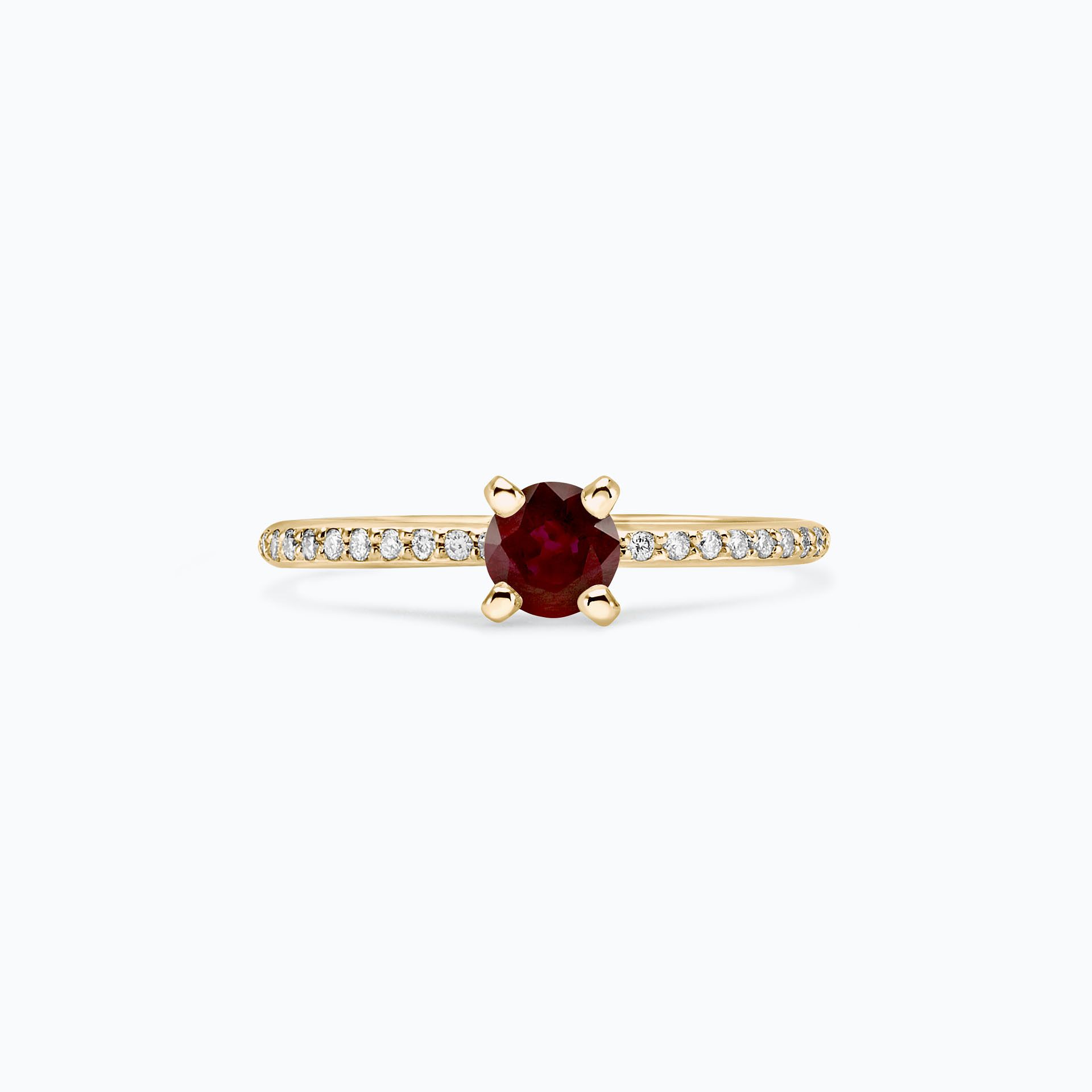 Solitaire Pavé Séléné Rubis 4.5 mm