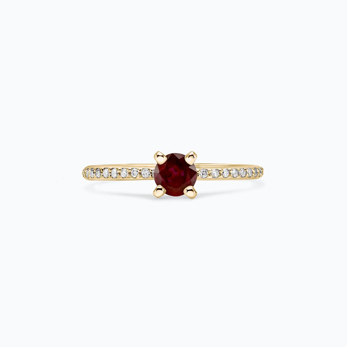 Solitaire Pavé Séléné Rubis 4.5 mm
