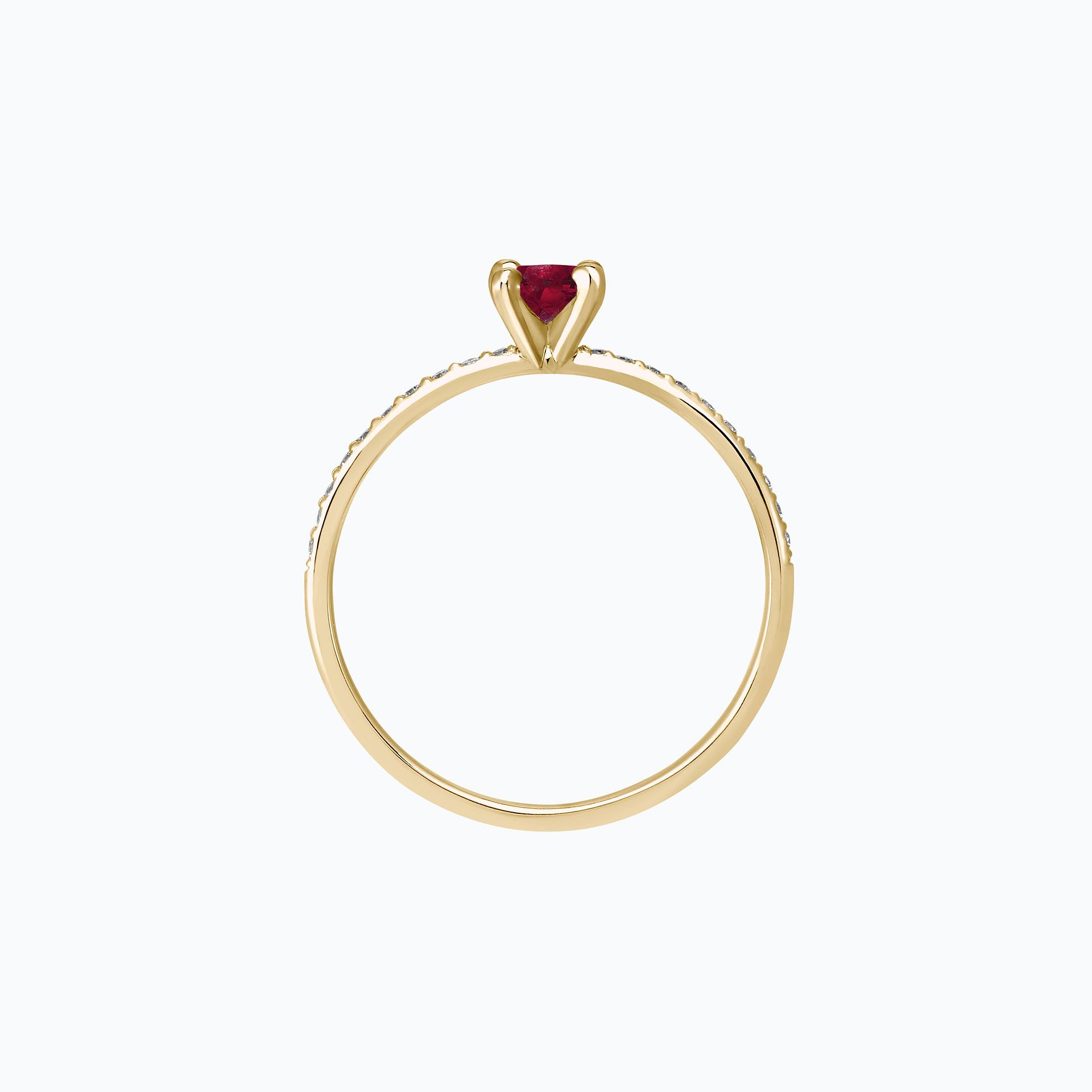 Solitaire Pavé Séléné Rubis 4.5 mm