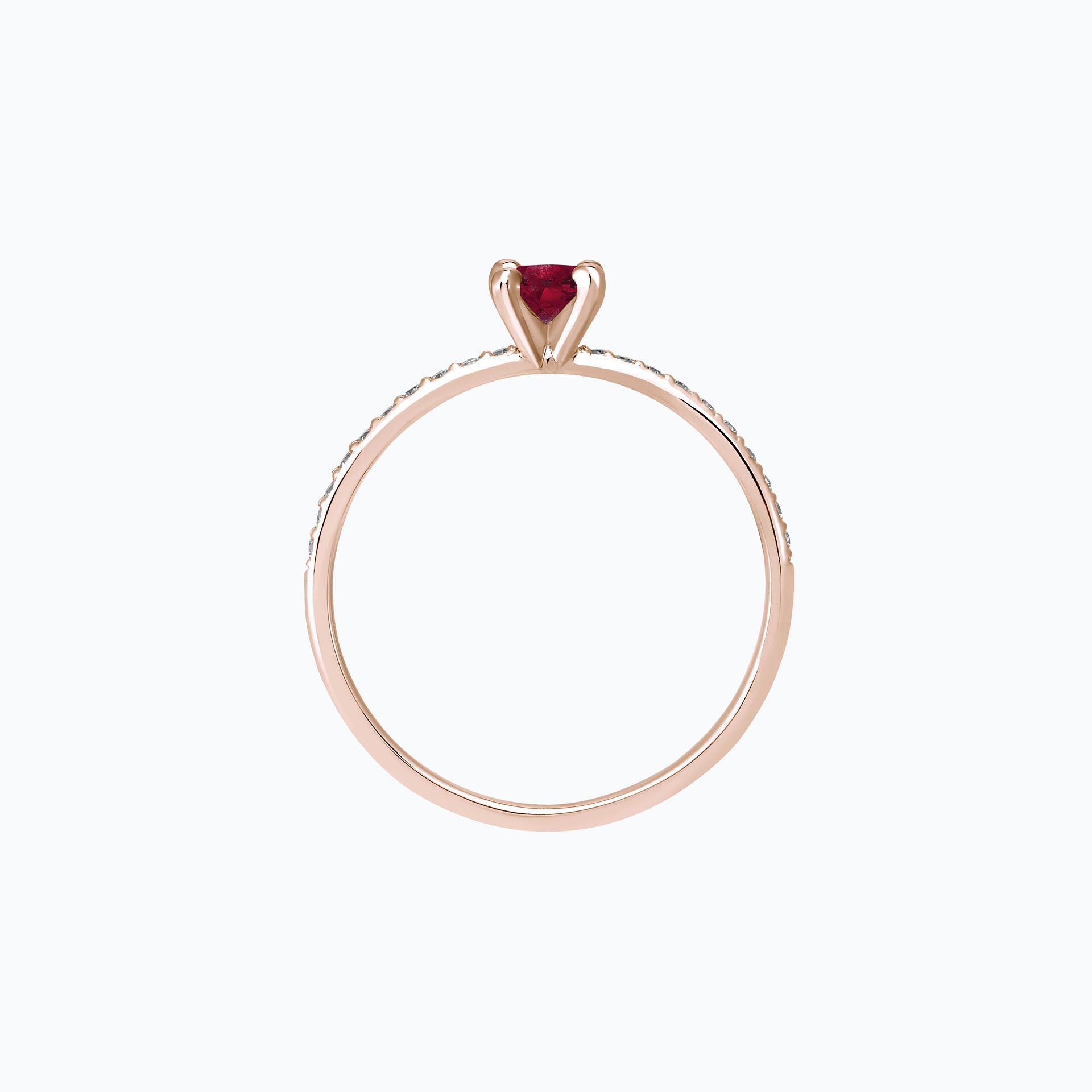 Solitaire Pavé Séléné Rubis 4.5 mm