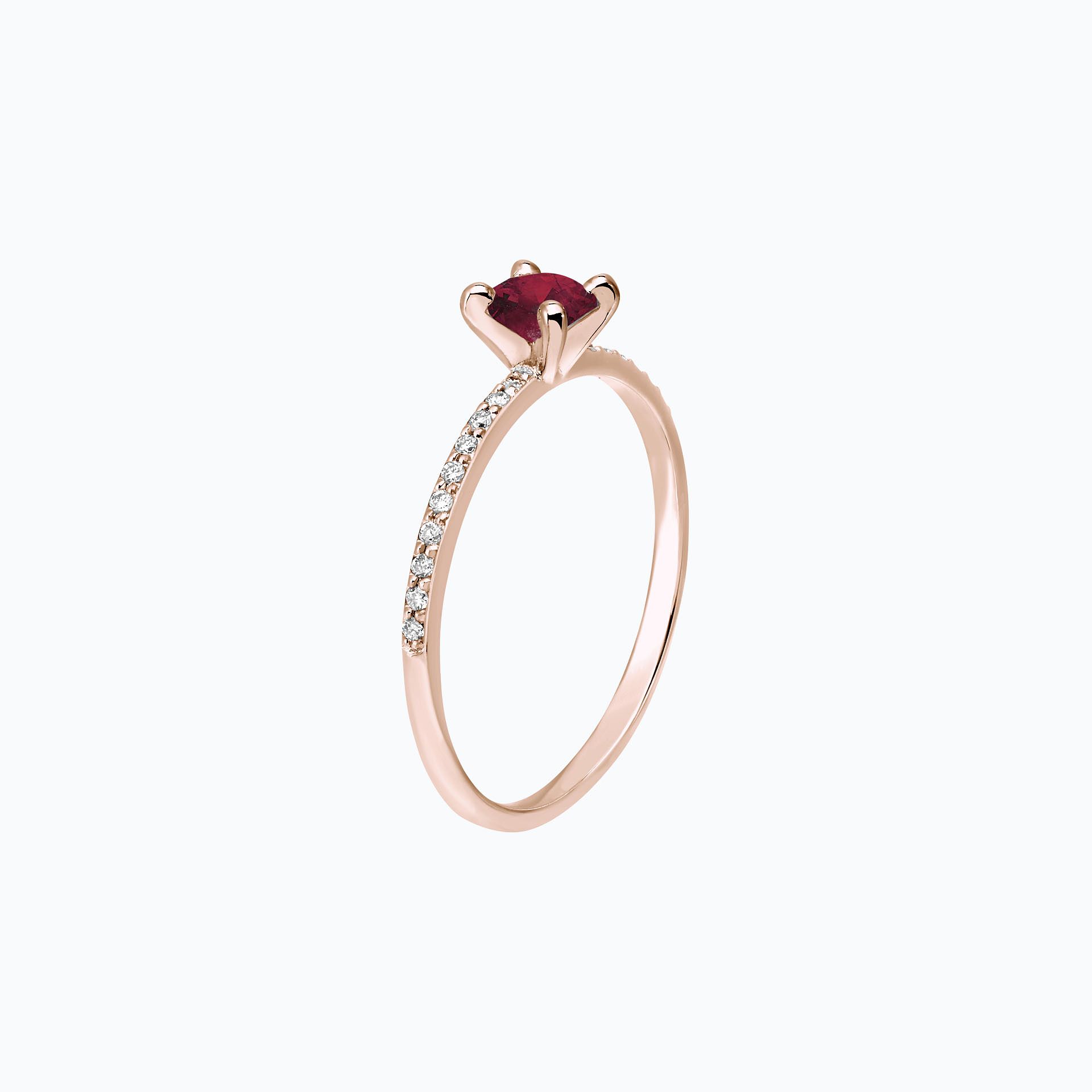 Solitaire Pavé Séléné Rubis 4.5 mm