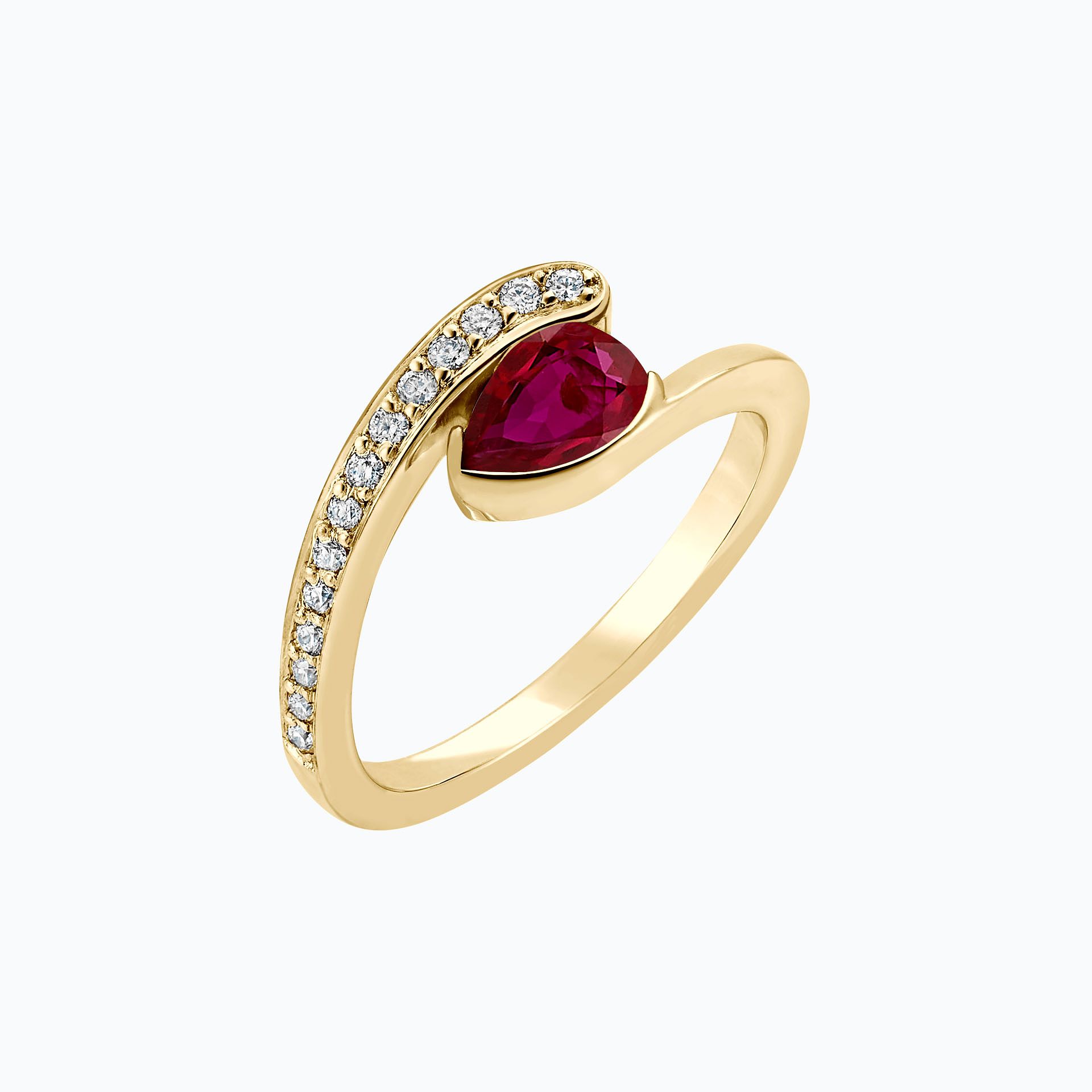 Solitaire Pavé Starlight Rubis