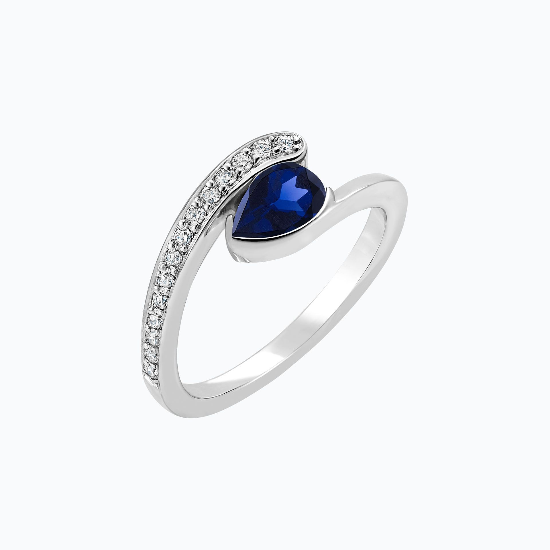 Solitaire Pavé Starlight Saphir