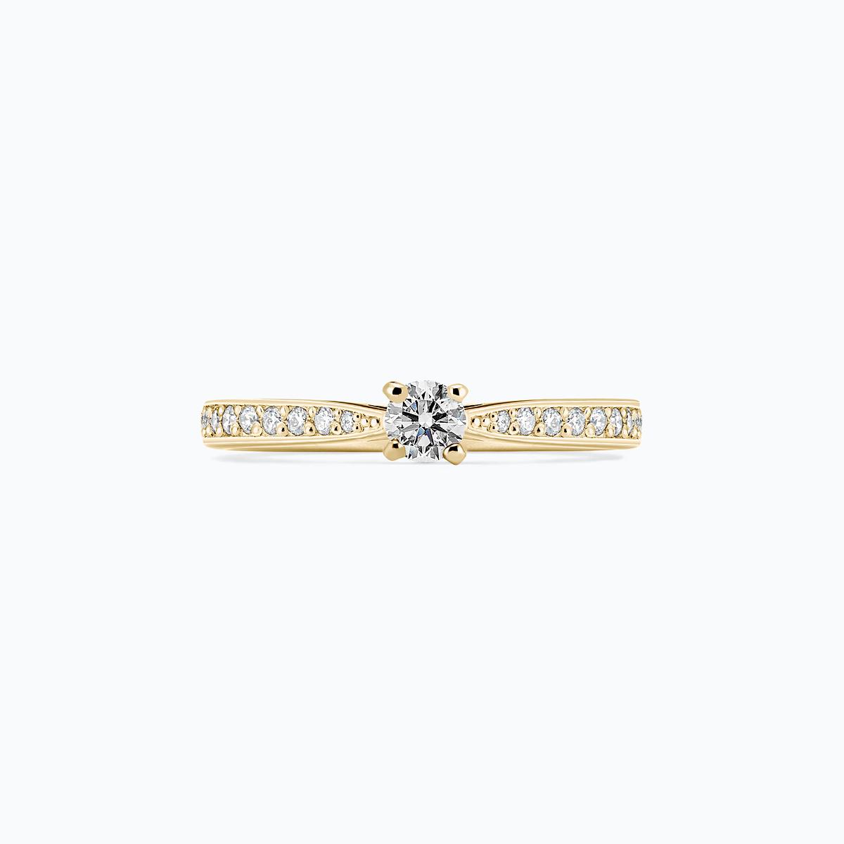 Solitaire Pavé Romance Diamant de Synthèse 0.15 carat