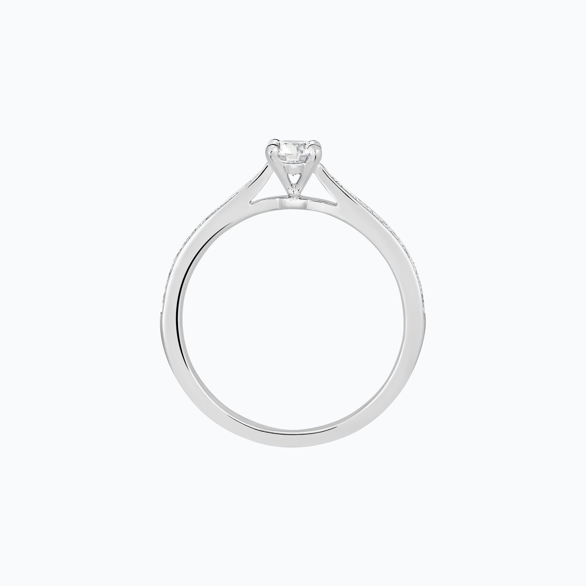 Solitaire Pavé Romance Éclat Diamant de Synthèse