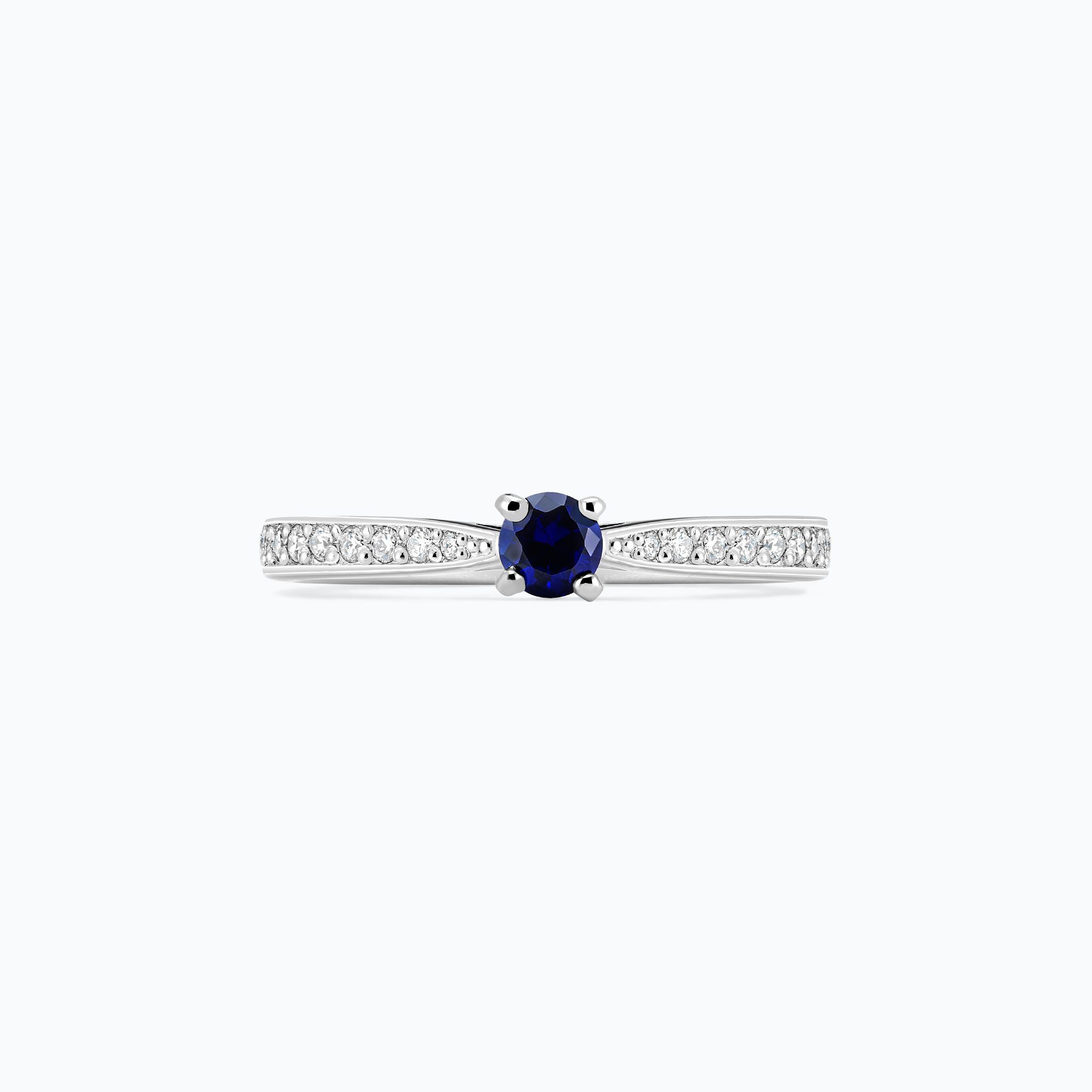 Solitaire Pavé Romance Saphir 3.5 mm