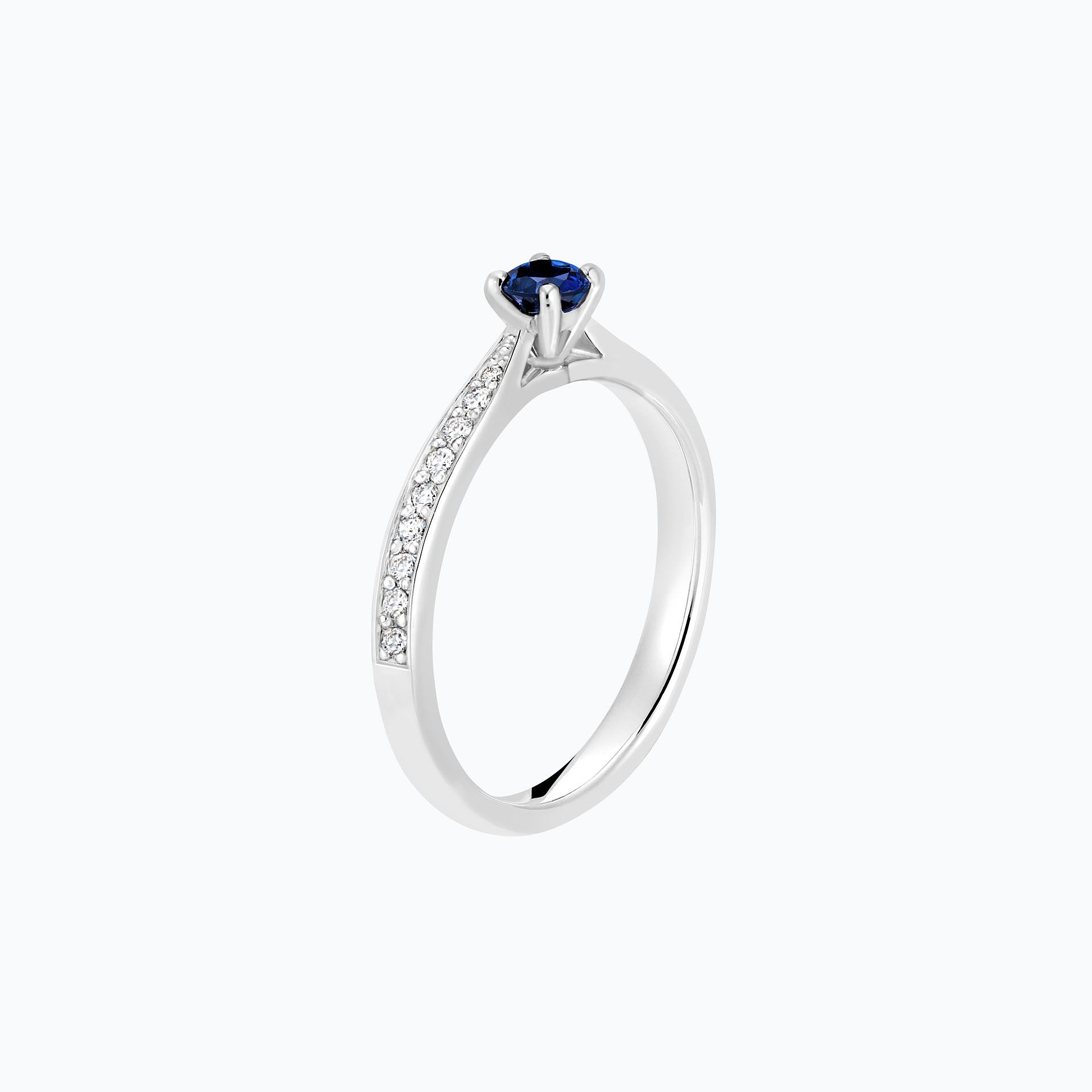 Solitaire Pavé Romance Saphir 3.5 mm