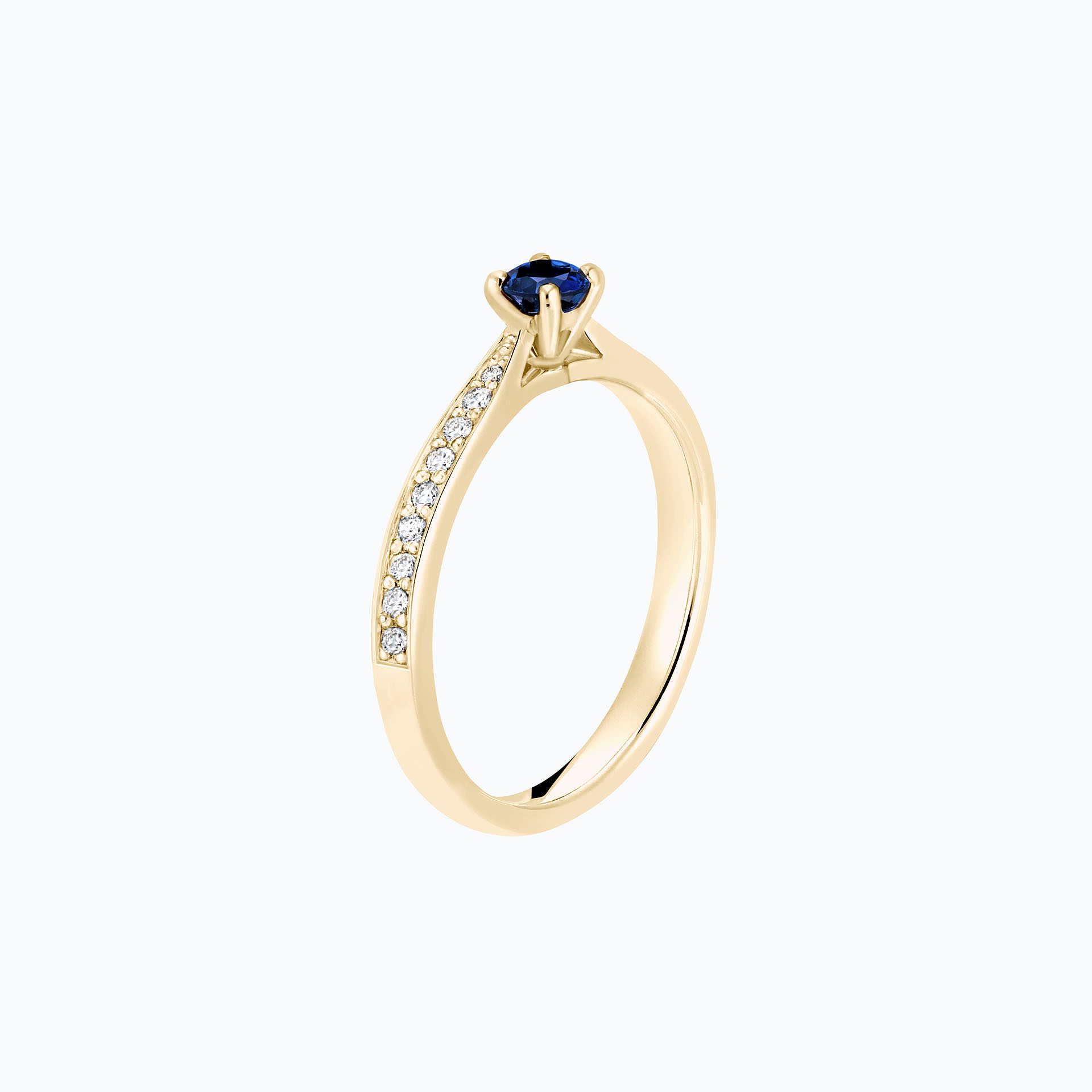 Solitaire Pavé Romance Saphir 3.5 mm