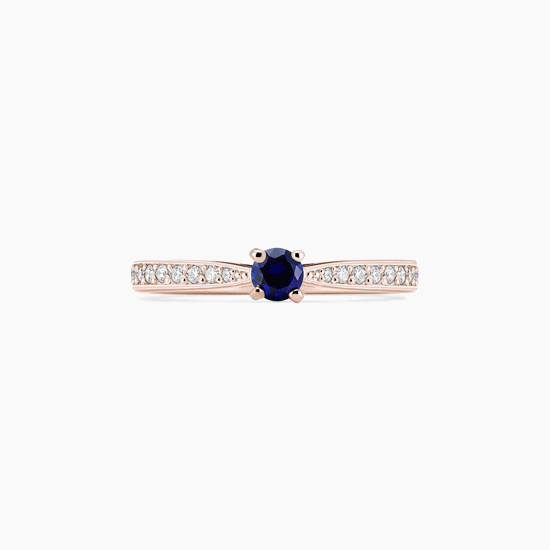 Solitaire Pavé Romance Saphir 3.5 mm