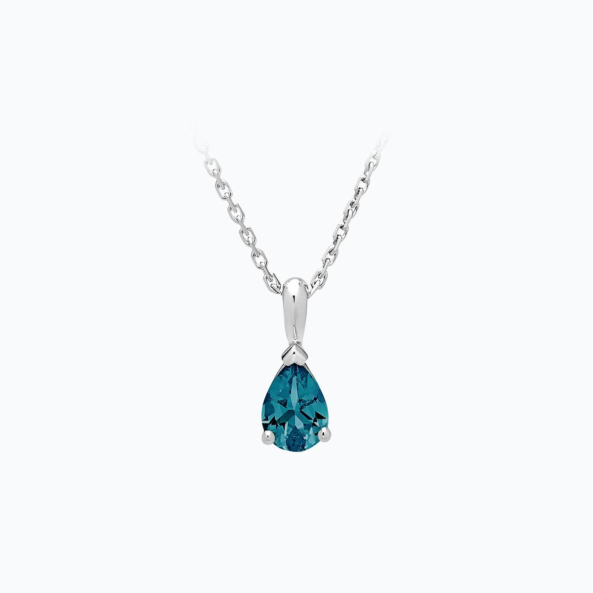 Pendentif Goutte Topaze Blue London 6 x 4 mm