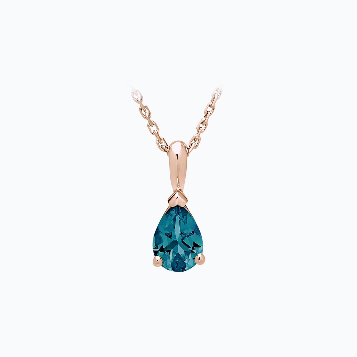 Pendentif Goutte Topaze Blue London 7 x 5 mm