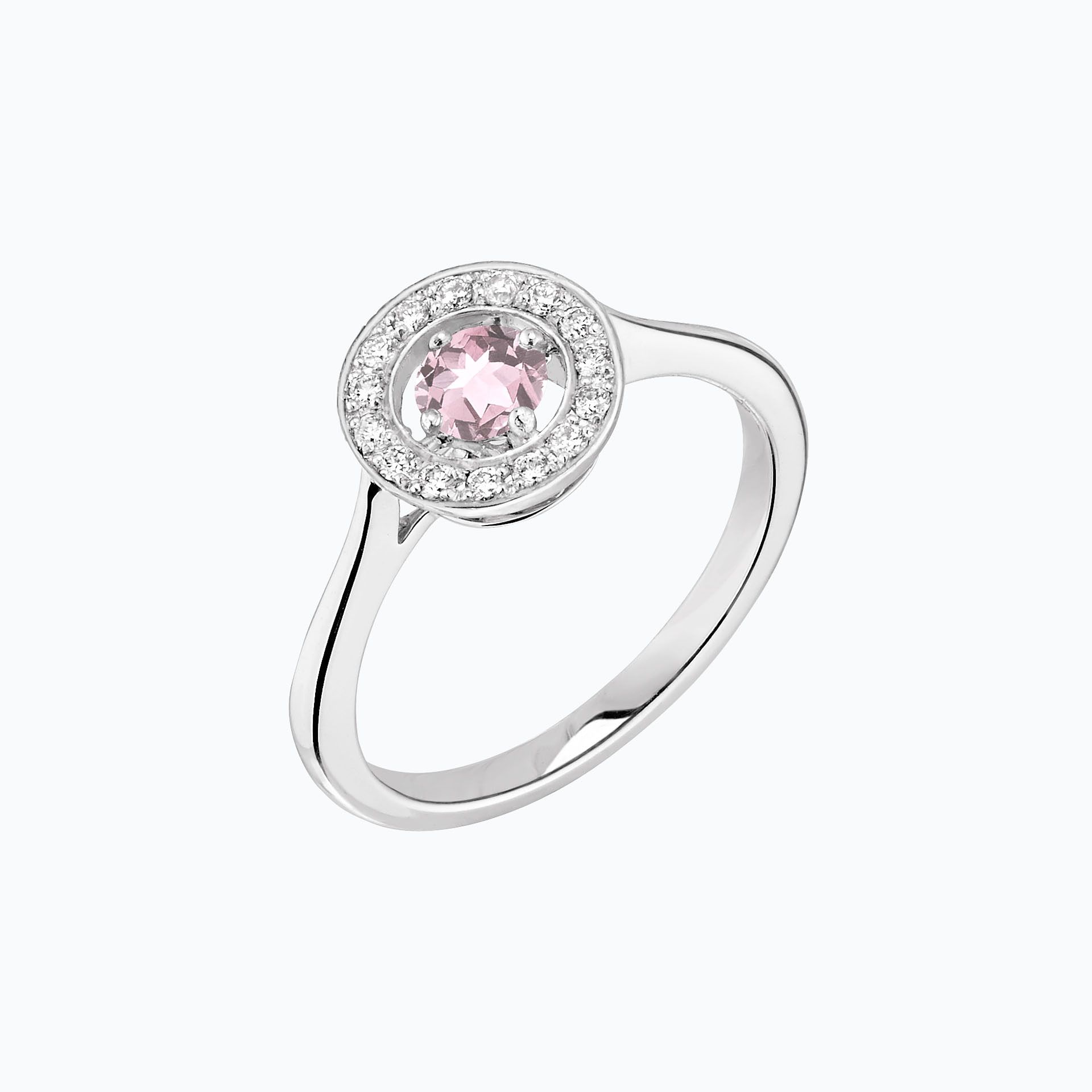 Solitaire Attraction Saphir Blanc de Rose