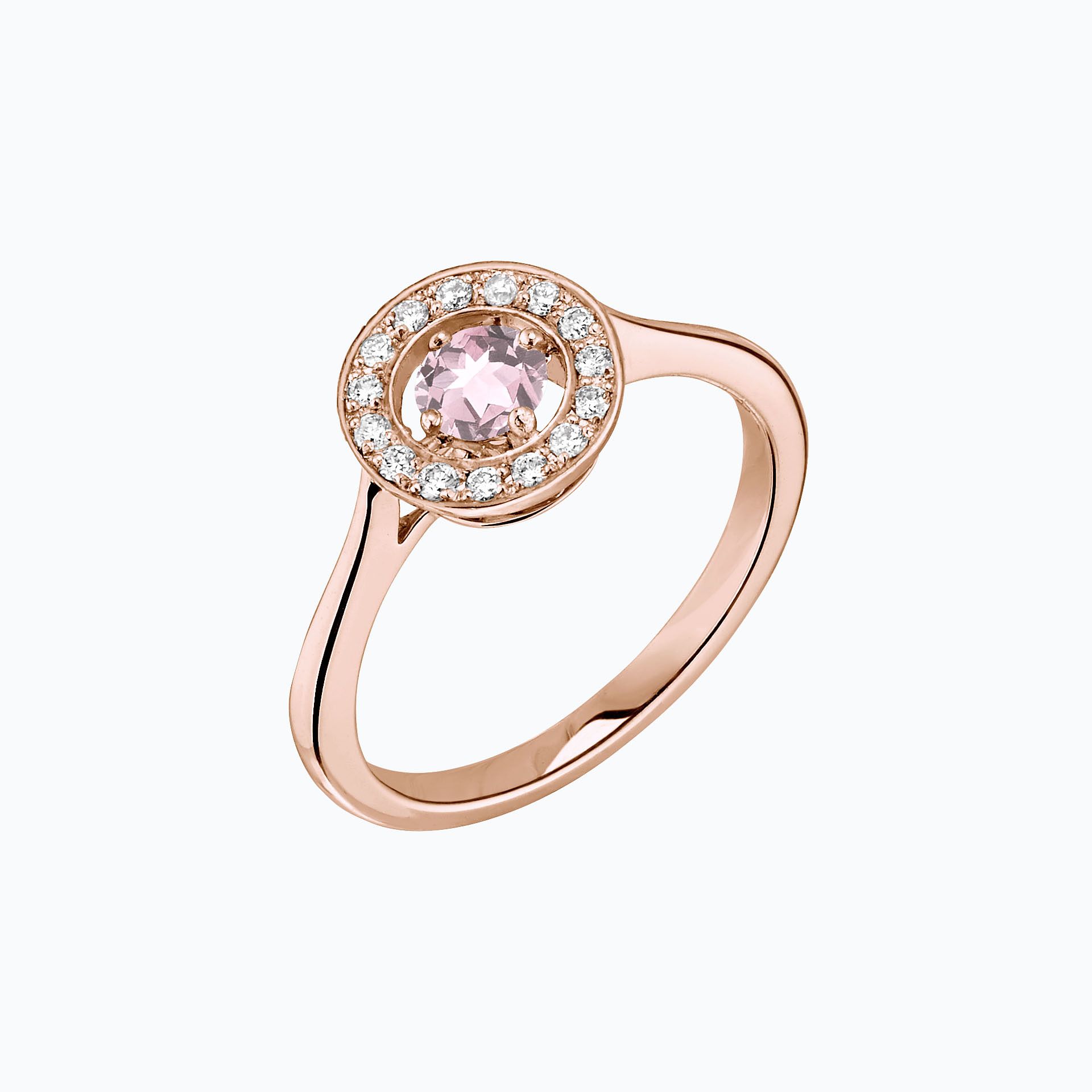 Solitaire Attraction Saphir Blanc de Rose