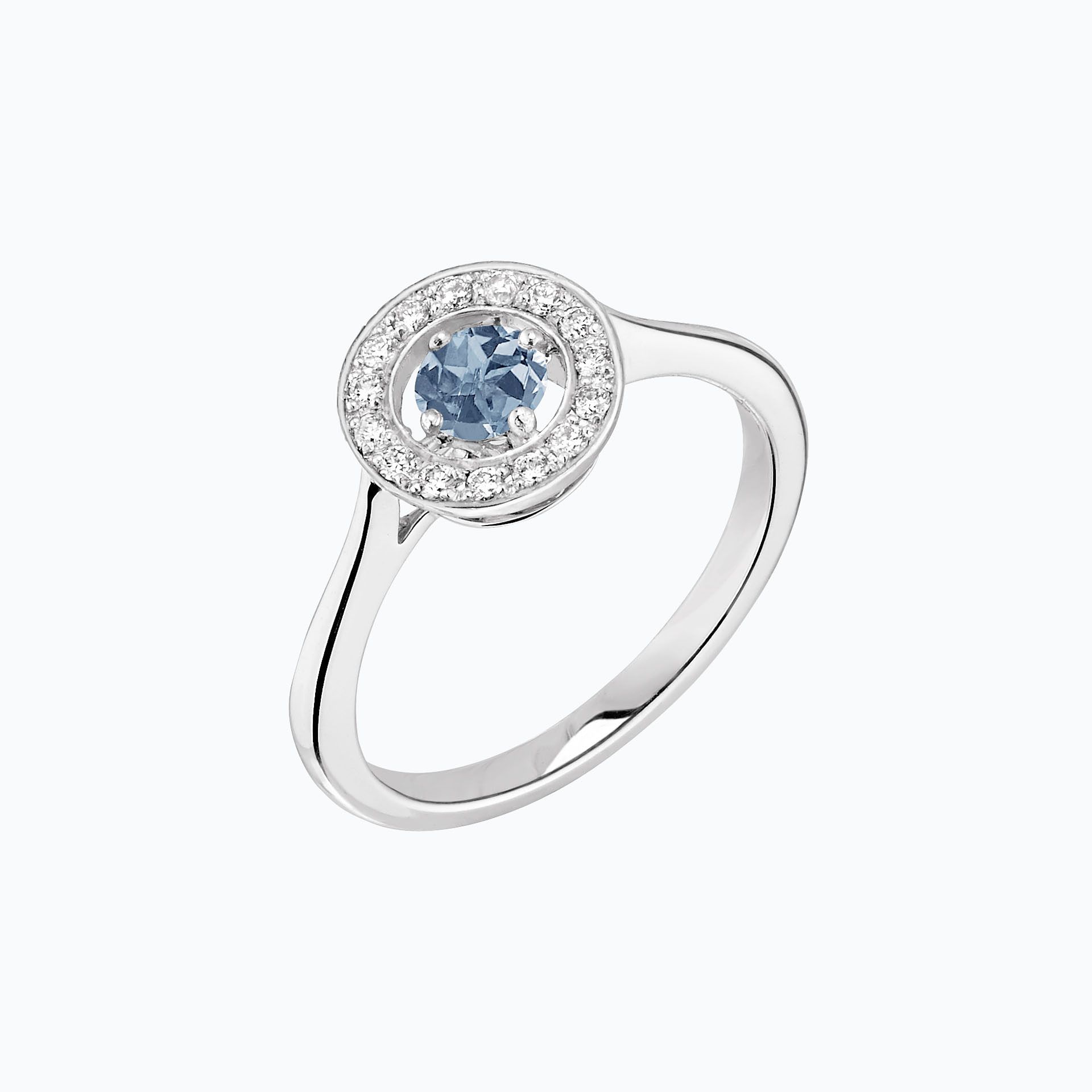Solitaire Attraction Saphir Bleu Tendre