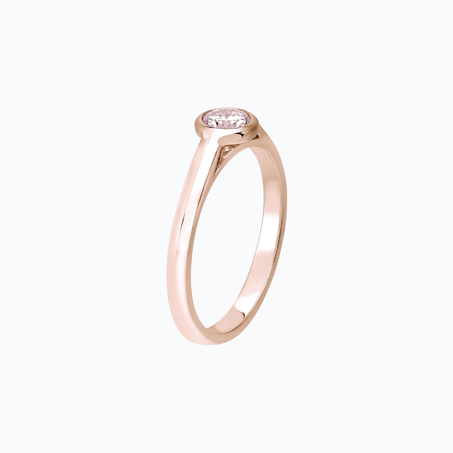 Solitaire Chloé Saphir Blanc de Rose