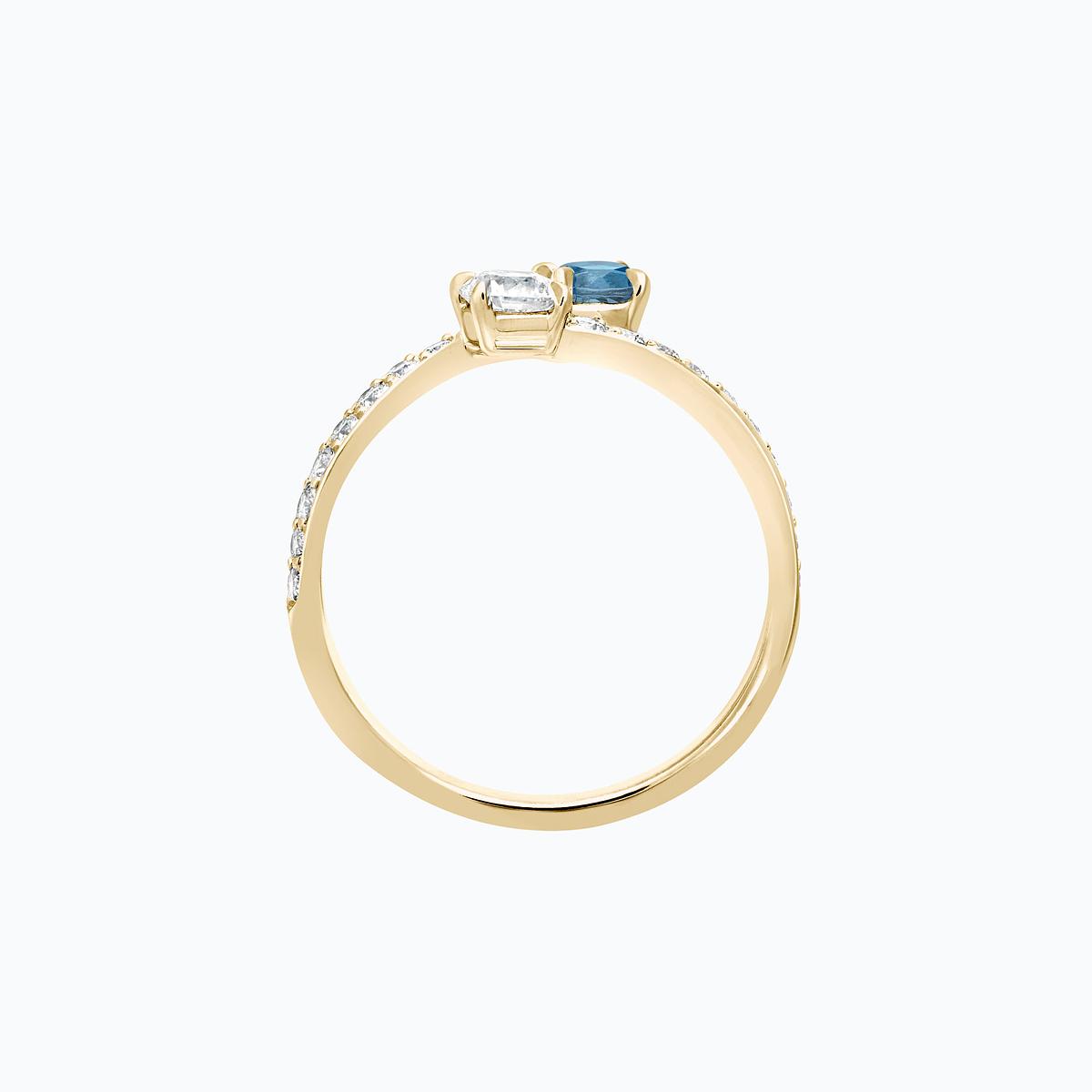 Solitaire De Beauvoir et Sartre Aigue-Marine