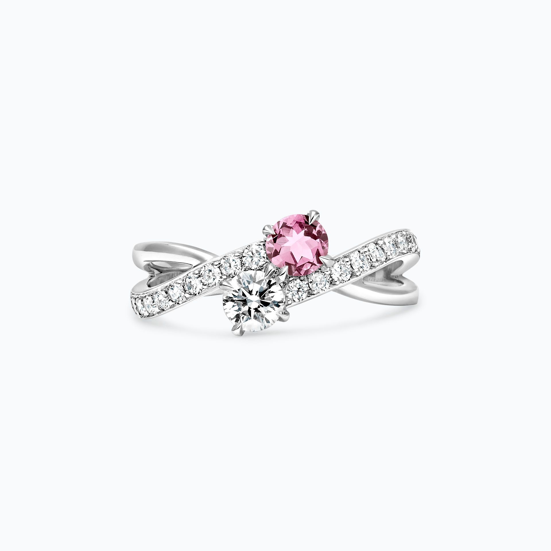 Solitaire De Beauvoir et Sartre Saphir Rose Poudré