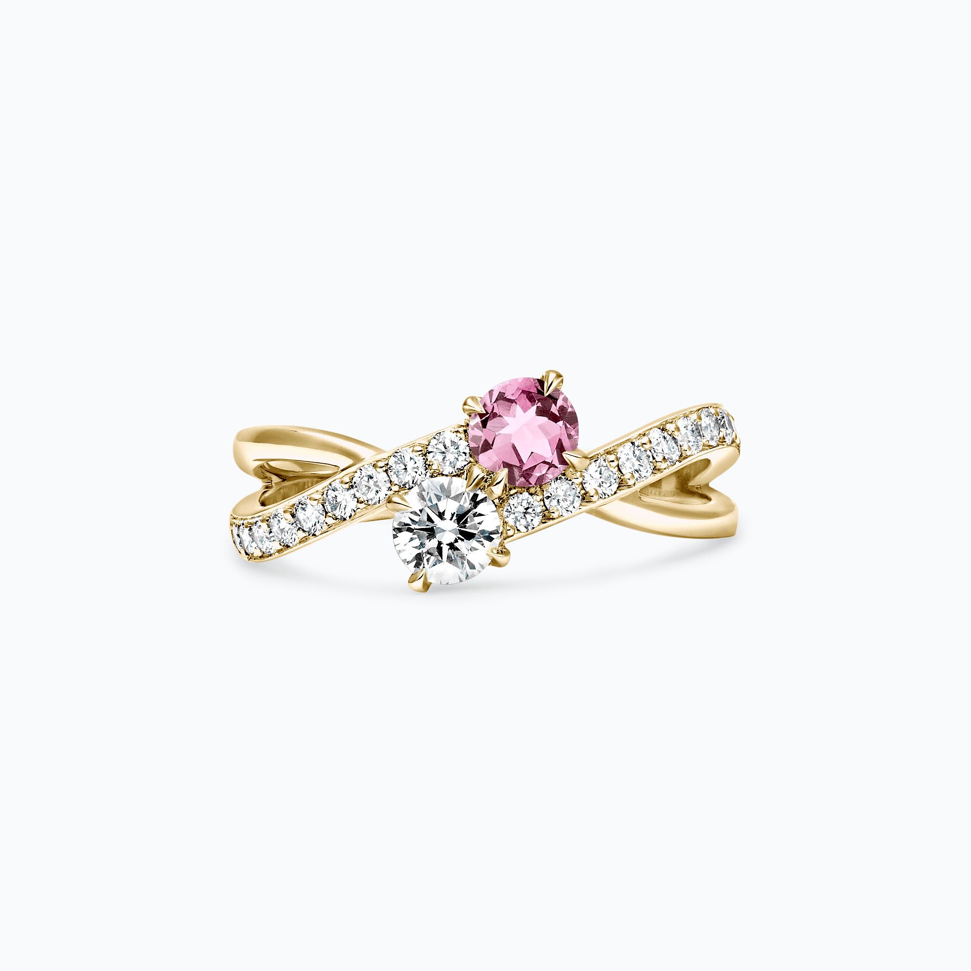 Solitaire De Beauvoir et Sartre Saphir Rose Poudré