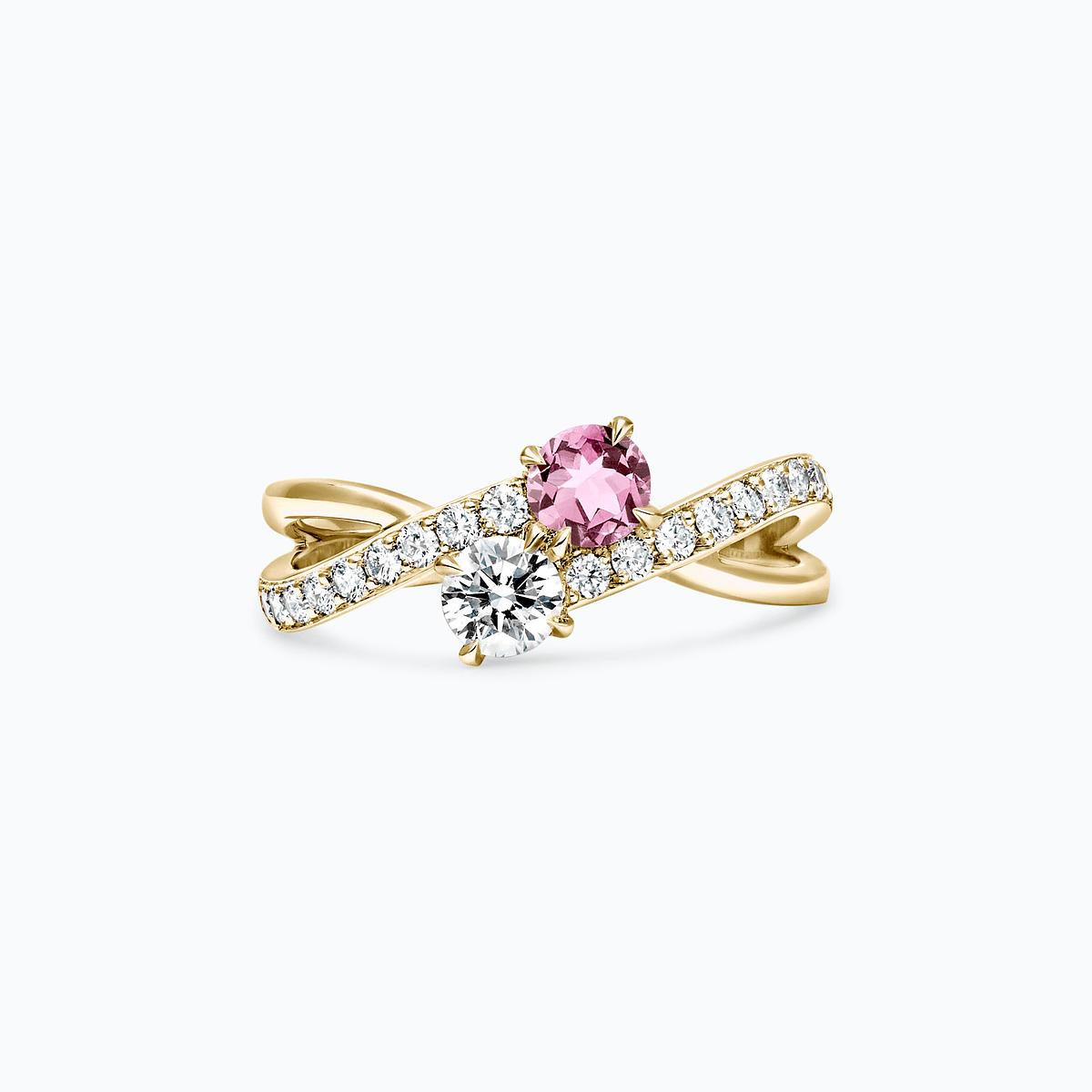 Solitaire De Beauvoir et Sartre Saphir Rose Poudré