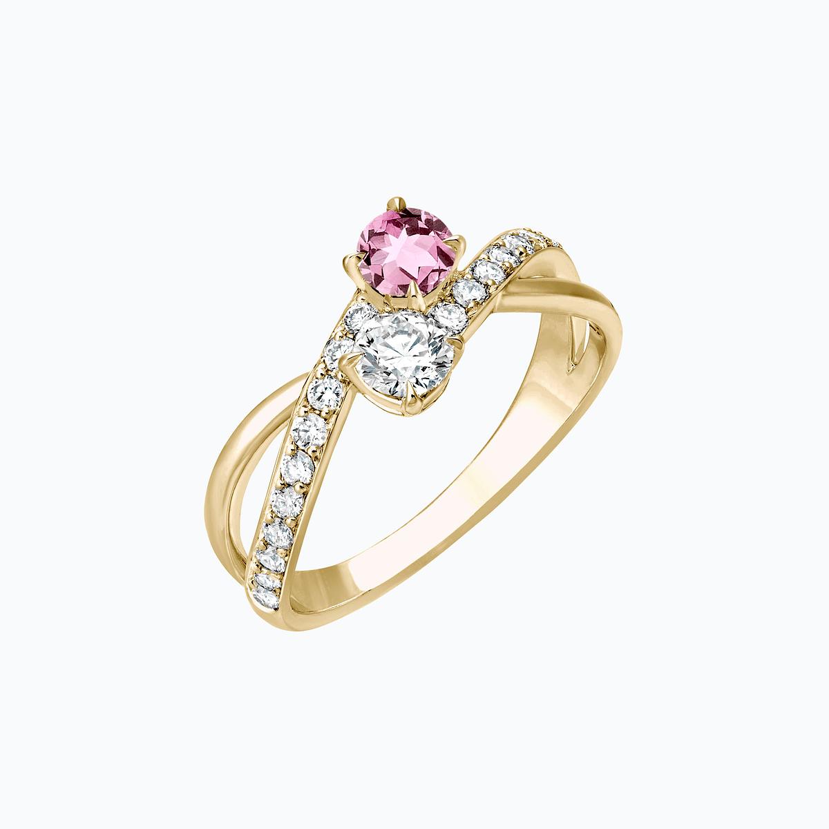 Solitaire De Beauvoir et Sartre Saphir Rose Poudré